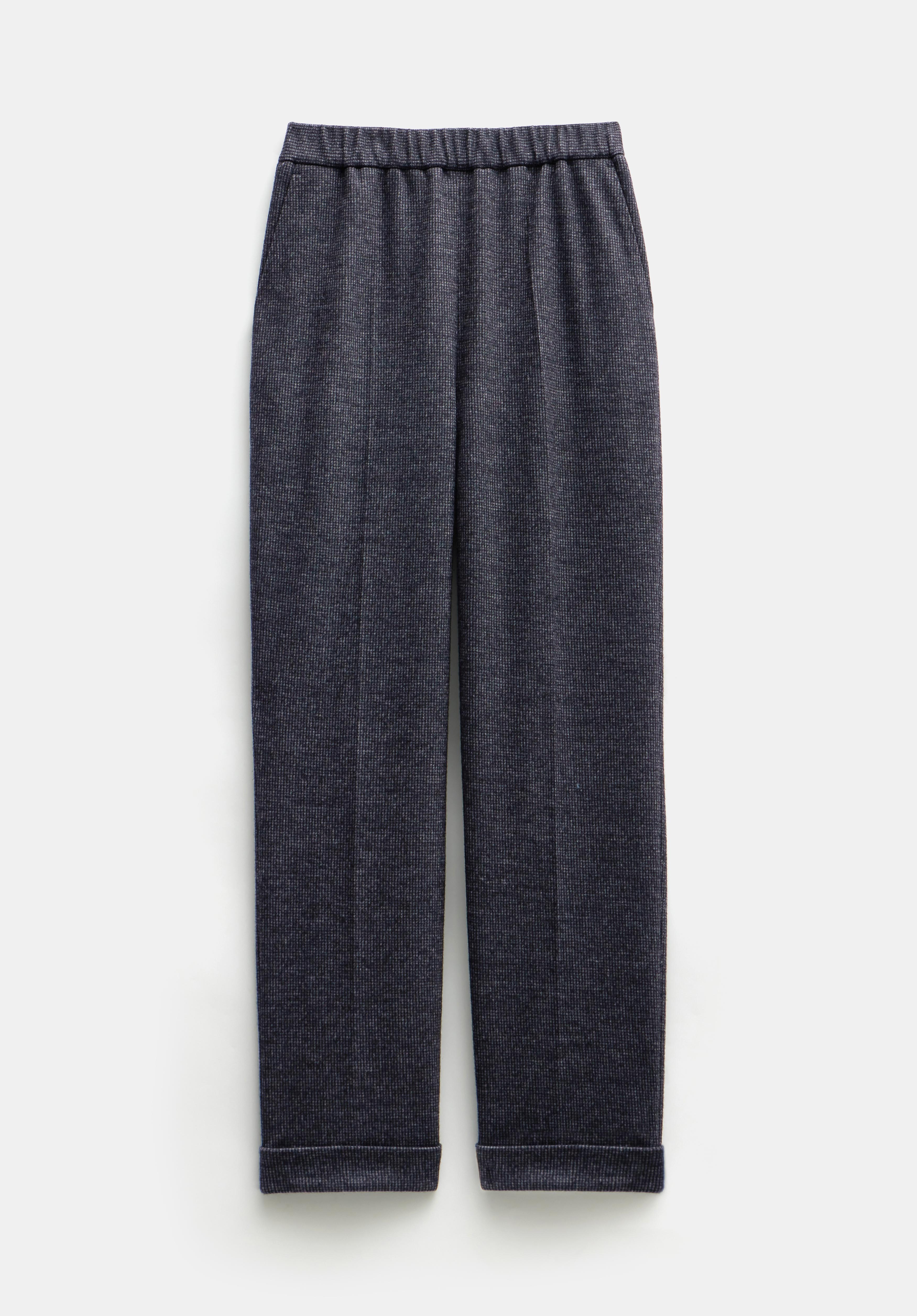 Eliz Slim Wool Blend Check Trousers