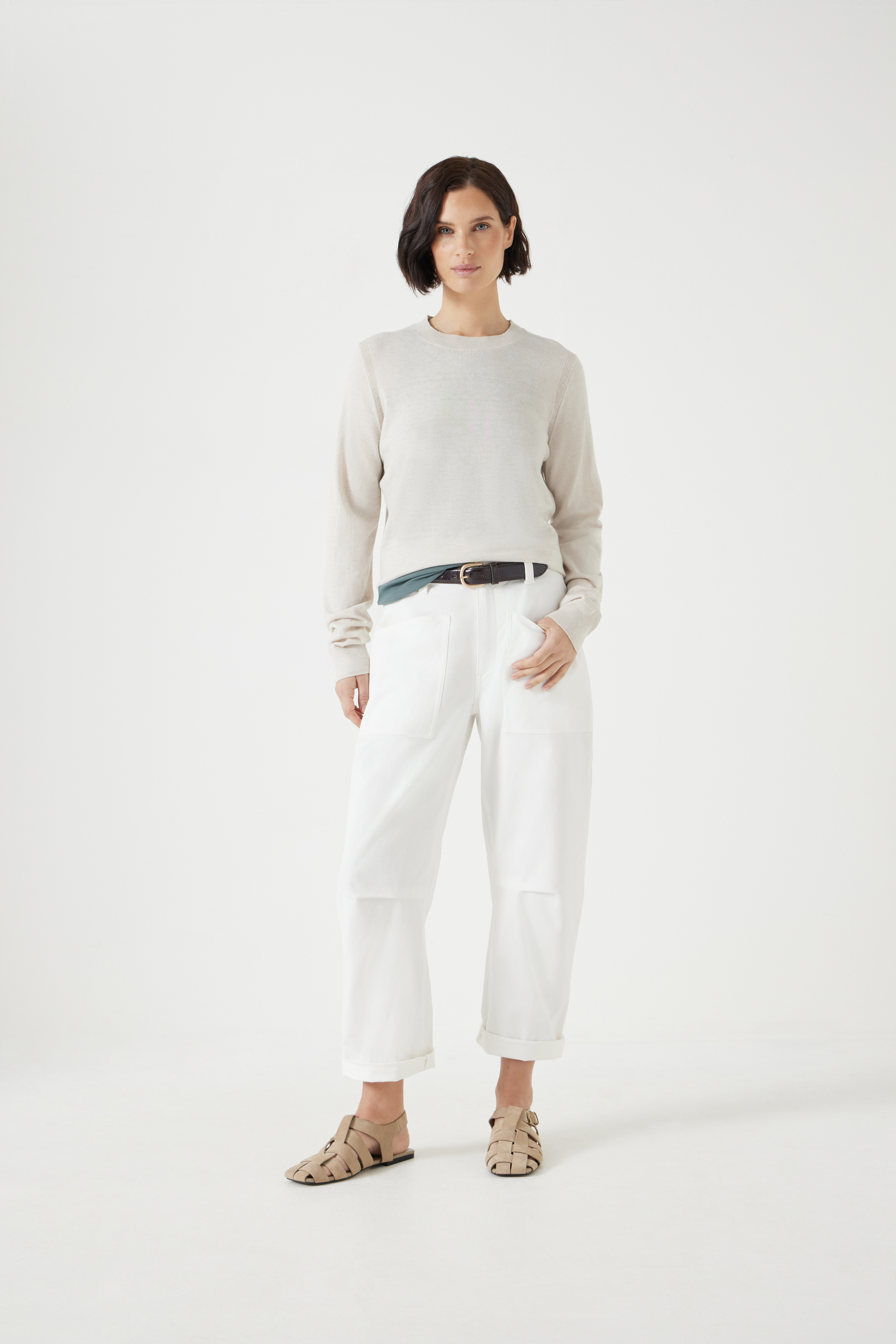 Cordi Barrel Leg Cotton Trousers