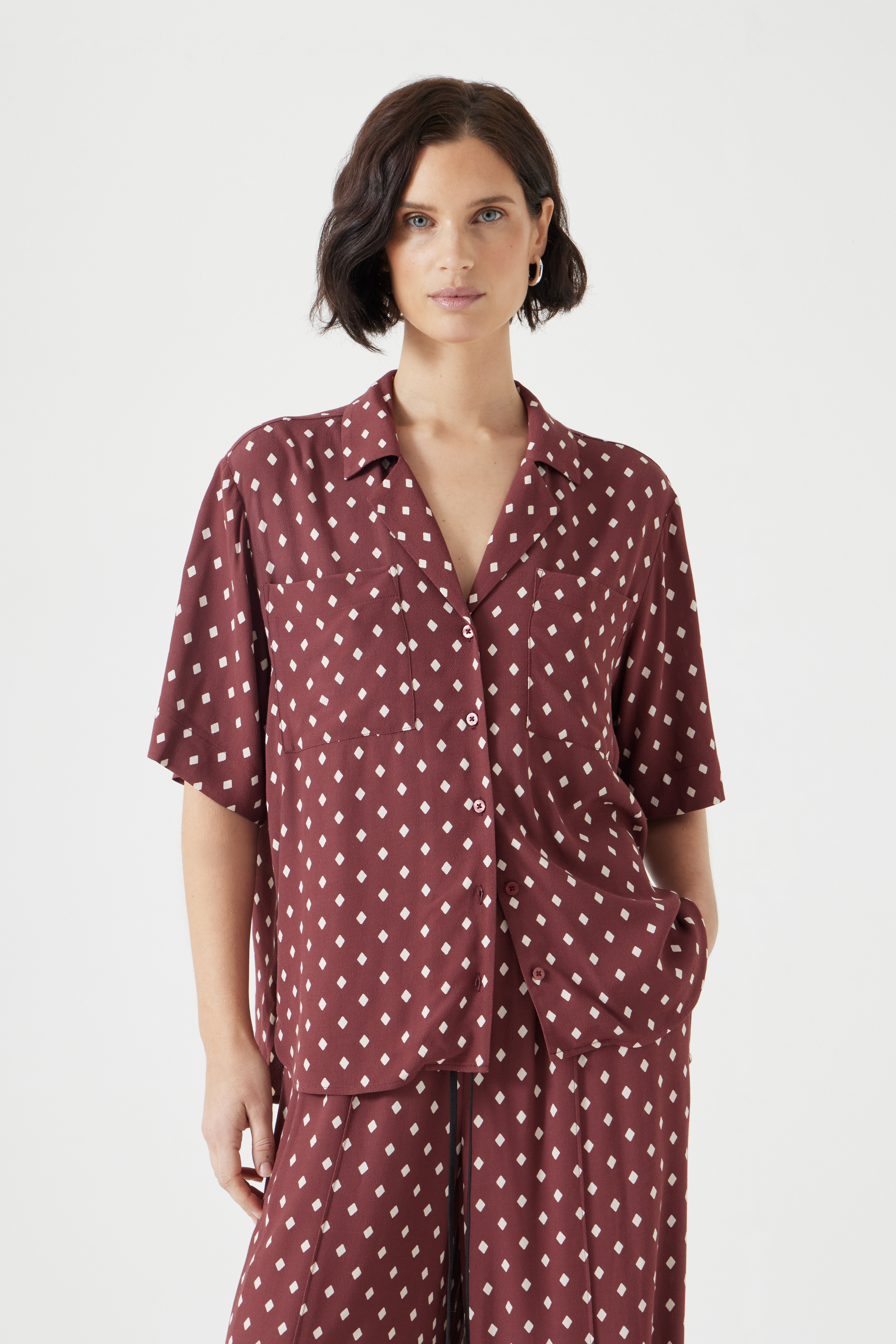 Revere Collar Short Sleeve Shirt