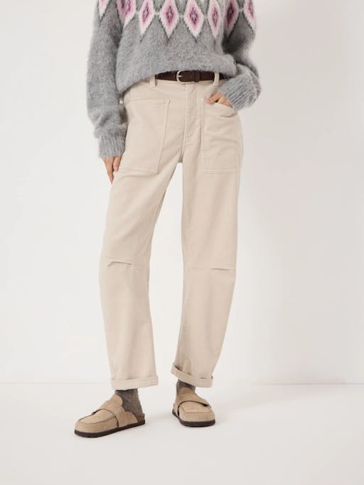 Corduroy Cordi Barrel Leg Trousers