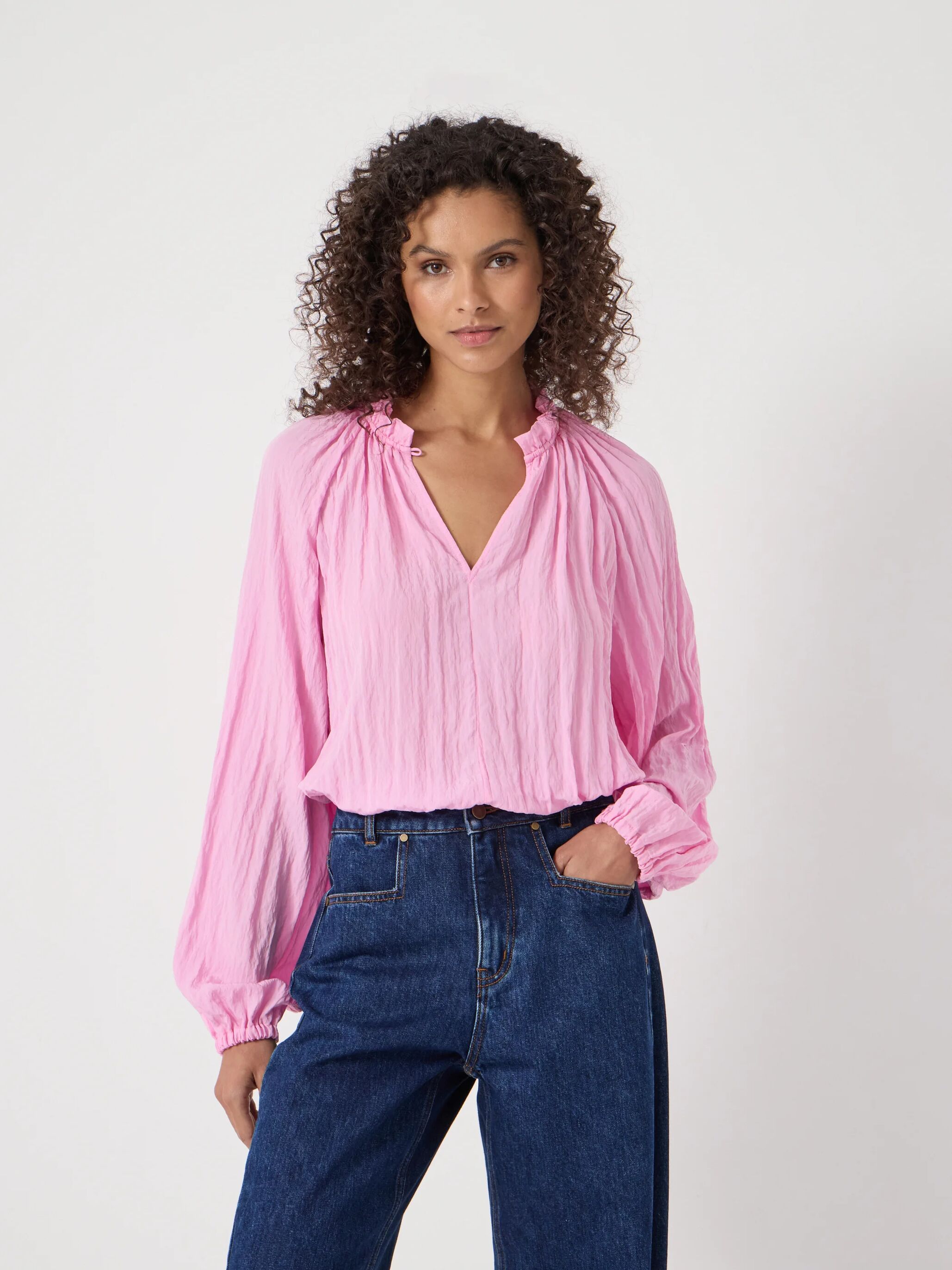 美品　gypsohila Tuck Long Sleeve Blouse ピンク GPS-555 Tuck Long Sleeve Blouse | gypsohila