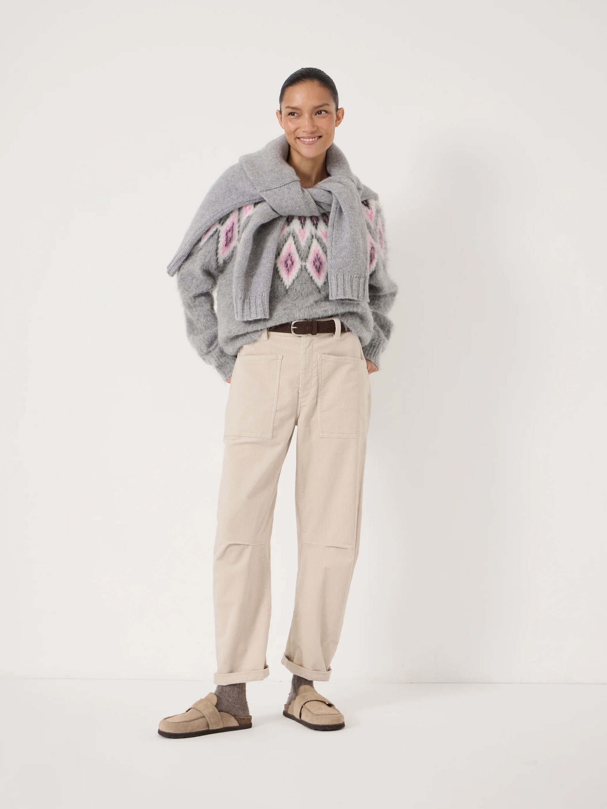 Corduroy Cordi Barrel Leg Trousers