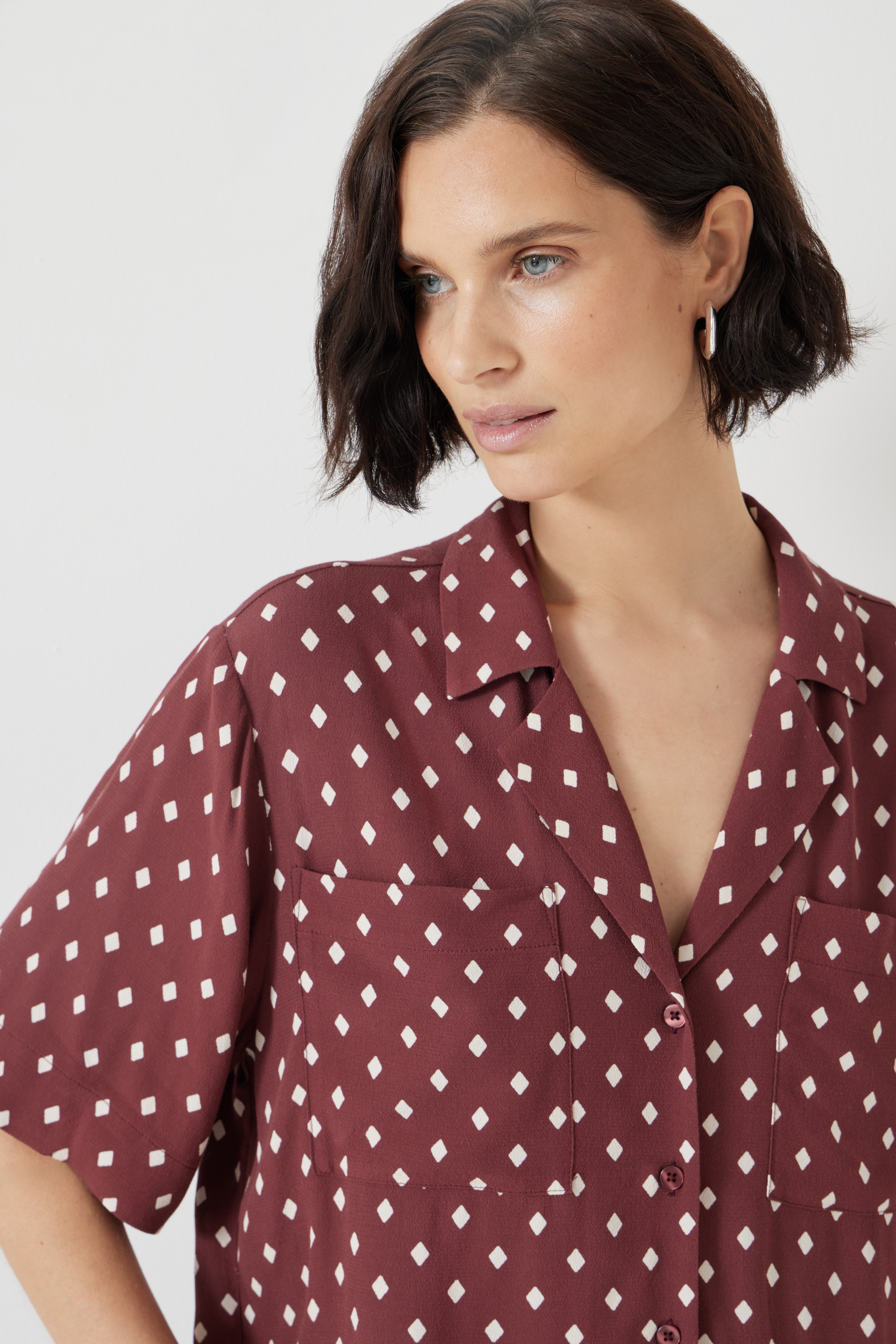 Revere Collar Short Sleeve Shirt