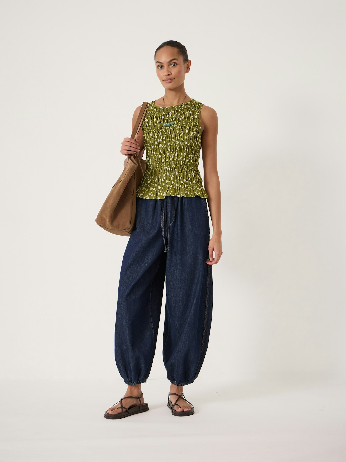 015299-4897-02 Shirred Chiffon Top