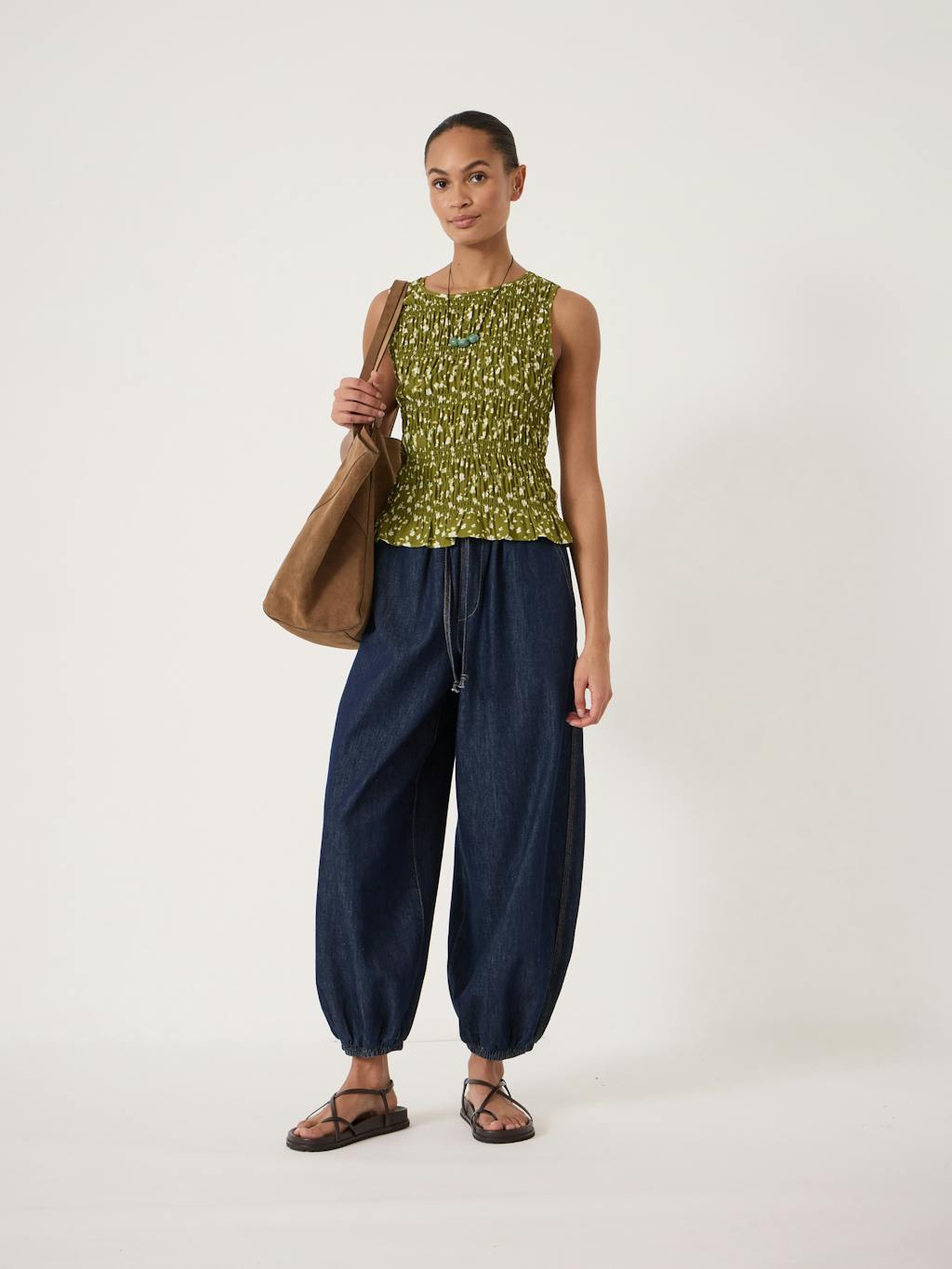 015299-4897-02 Shirred Chiffon Top