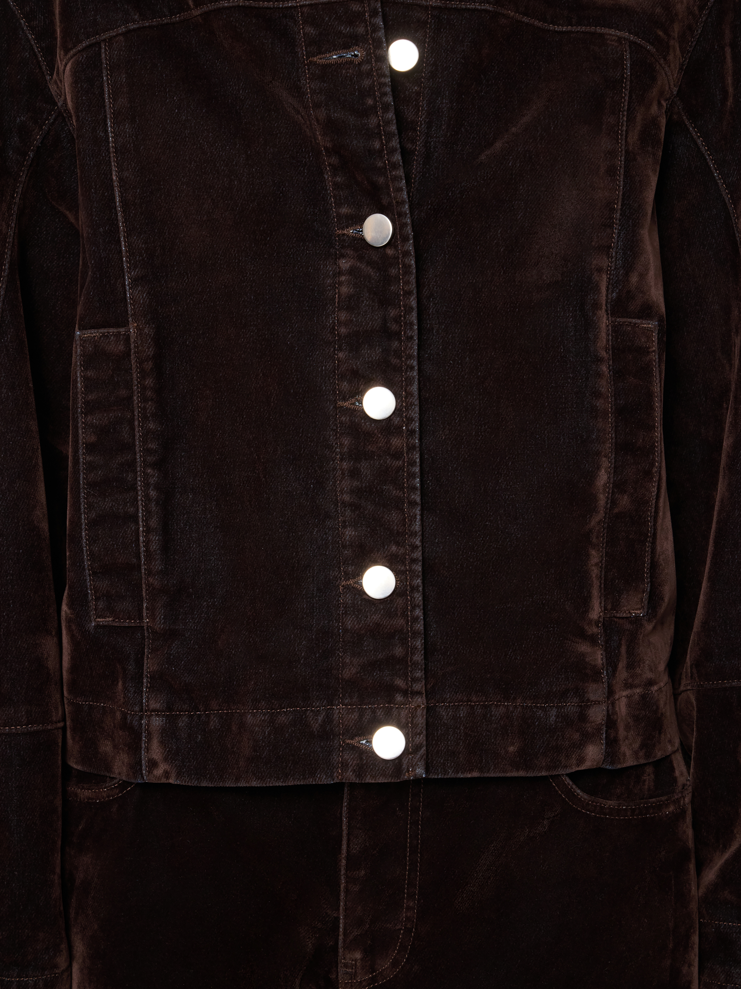 Velma Velvet Flocked Denim Jacket