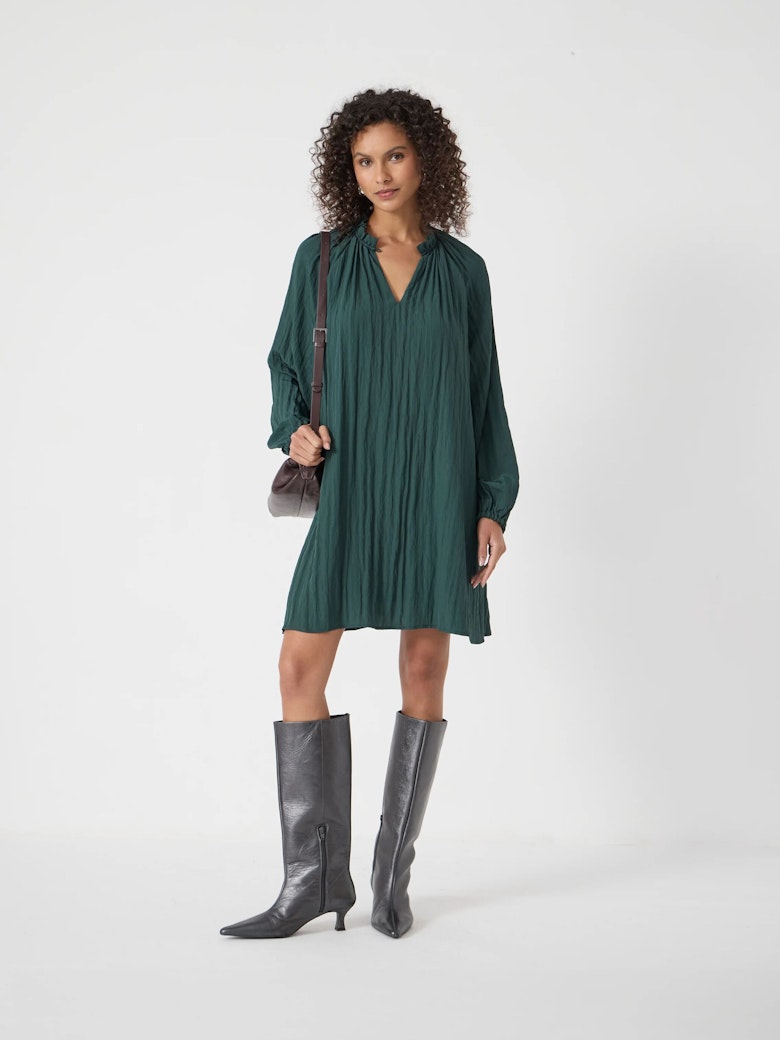 Ruffled Long Sleeve Mini Dress