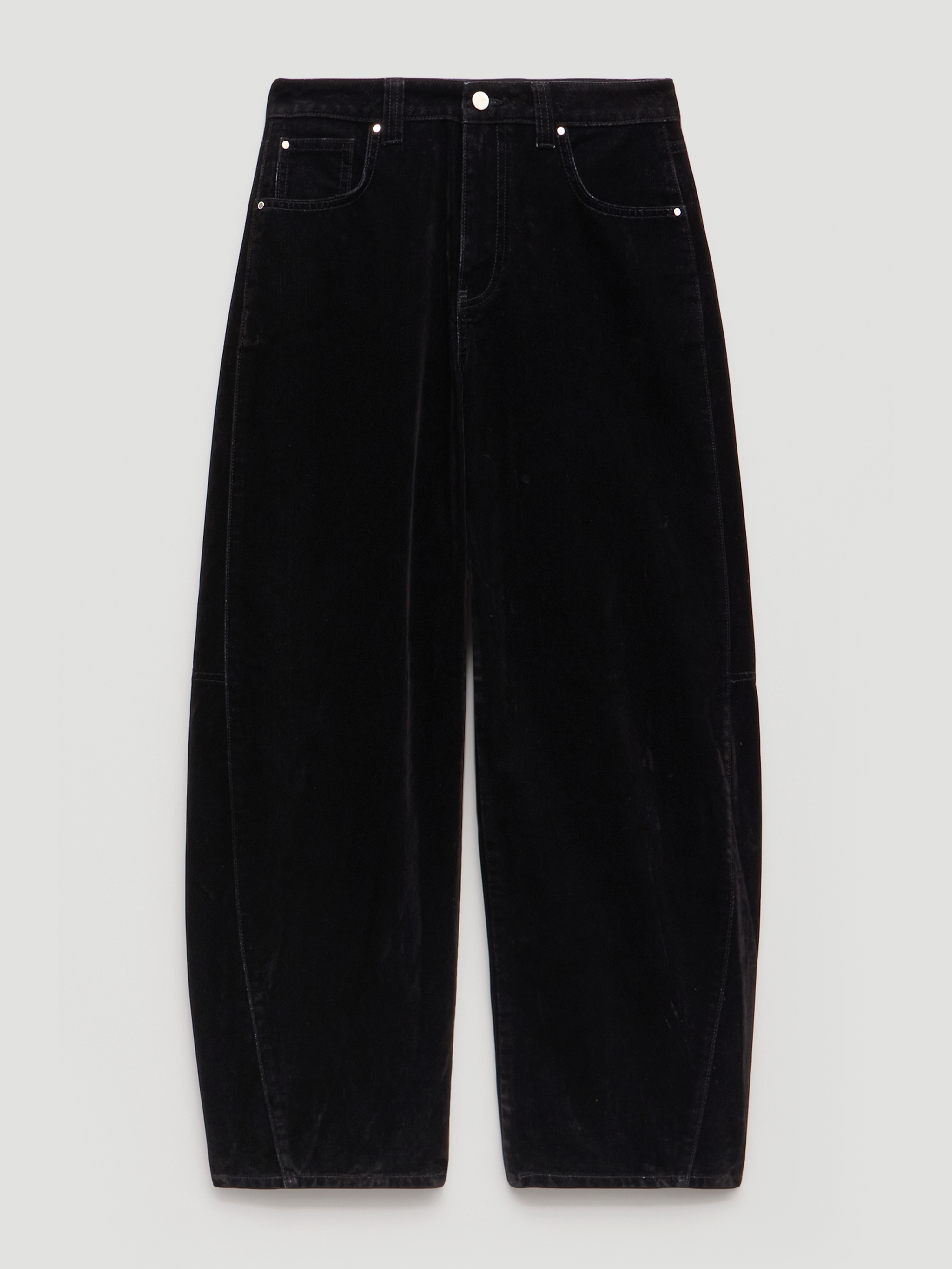 Velvet Flocked Denim Bree Barrel Jeans