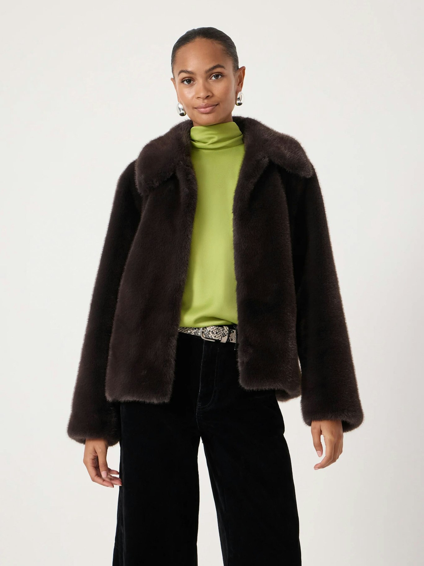 013909-4840-01 Freya Lined Faux Fur Coat