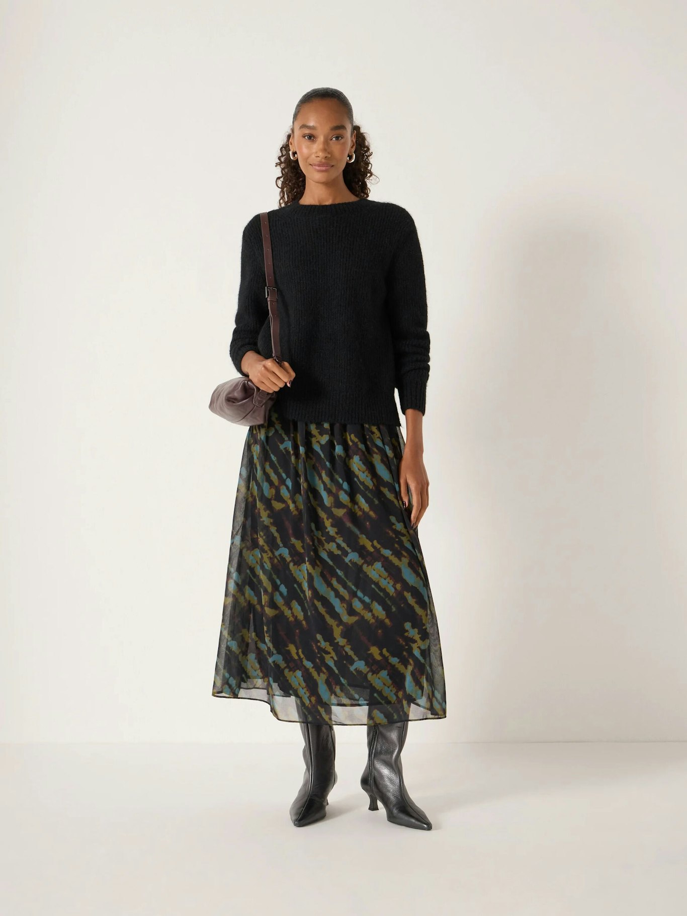 011808-4680-01 Clara Knit Woven Midi Jumper Dress