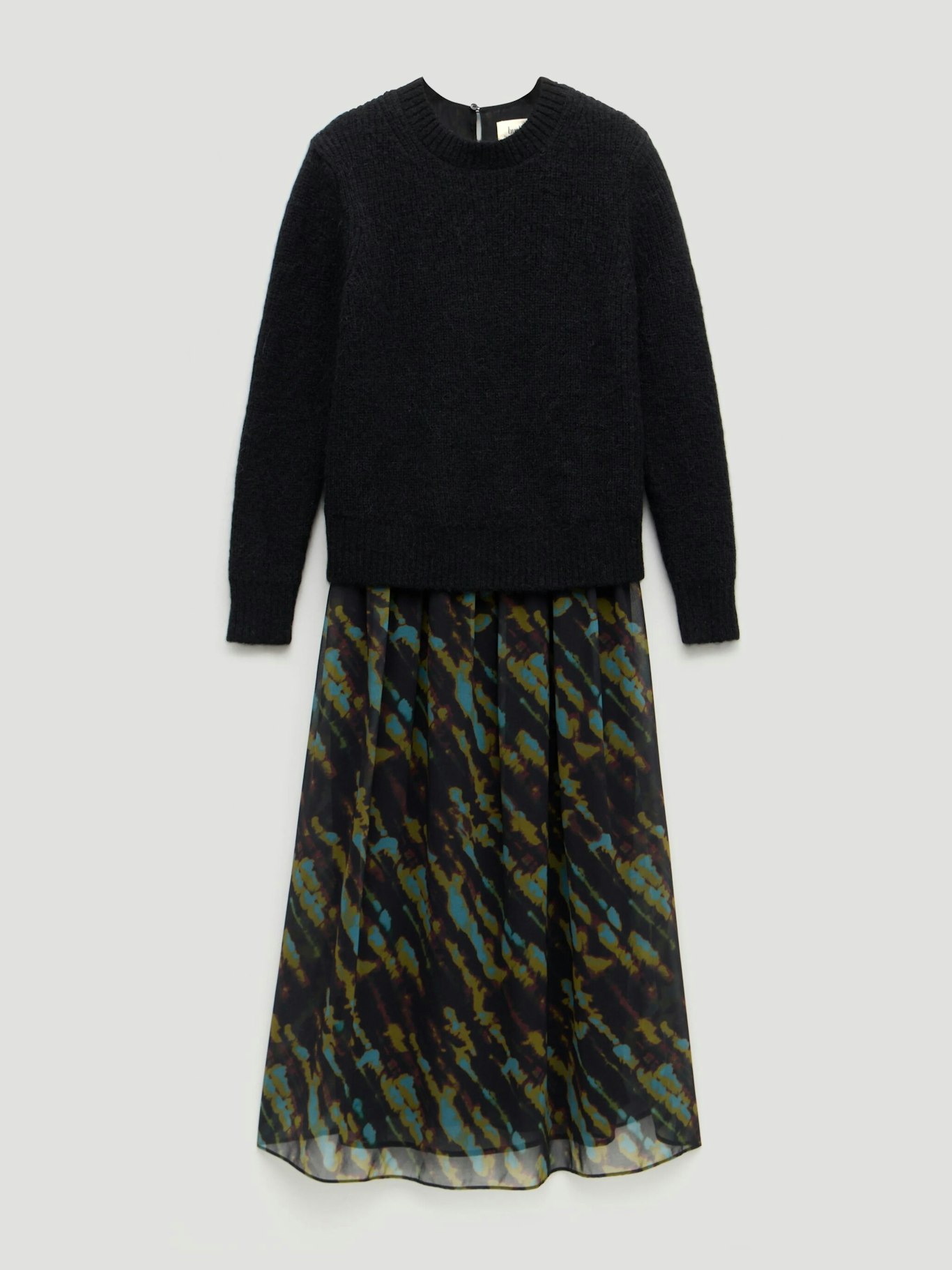 011808-4680-07 Clara Knit Woven Midi Jumper Dress