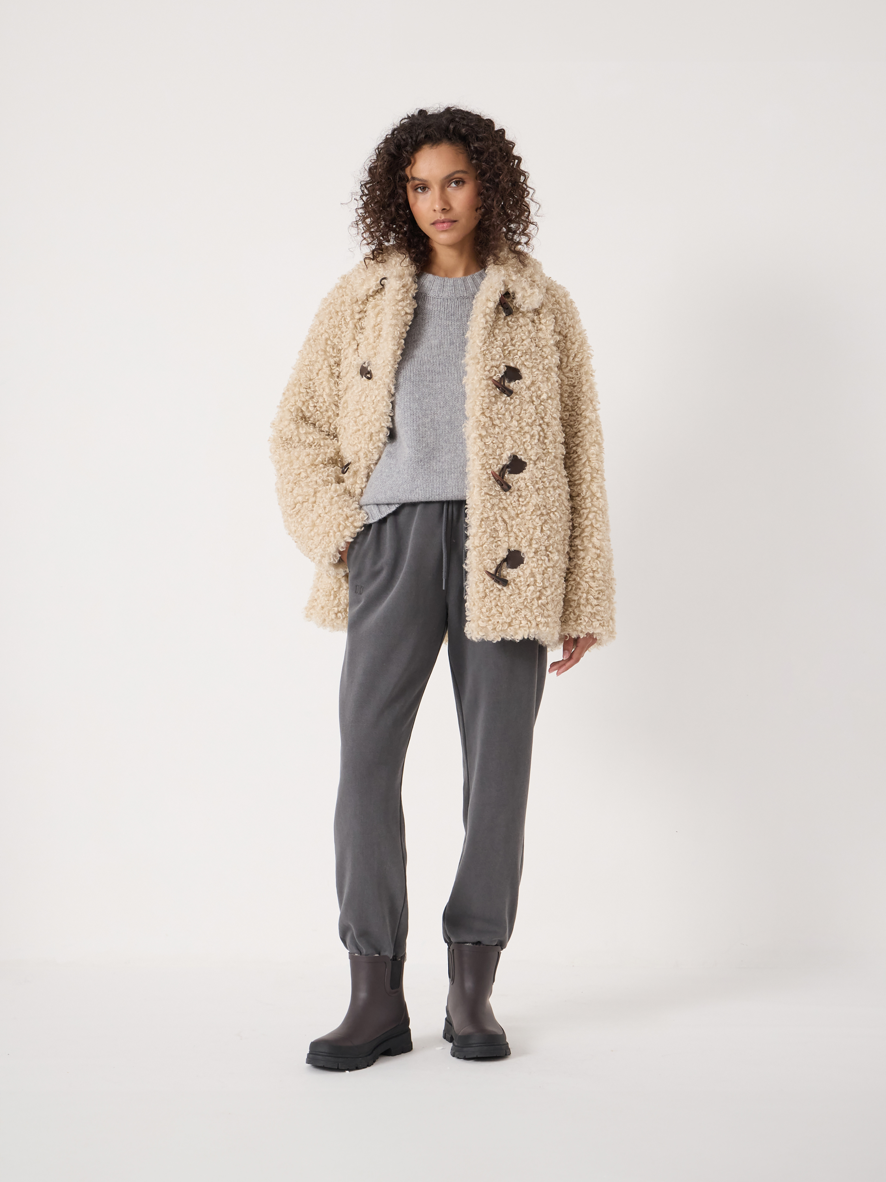 Teddy Duffle Coat (Off White)