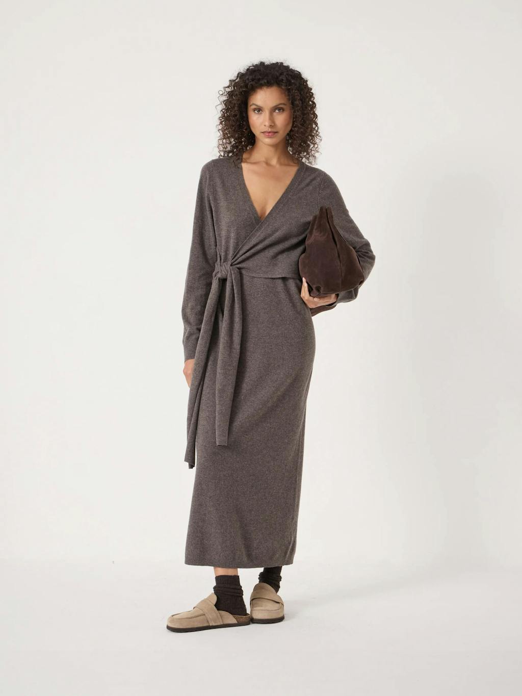 013971-3720-01 Merino V-Neck Tie Detail Dress