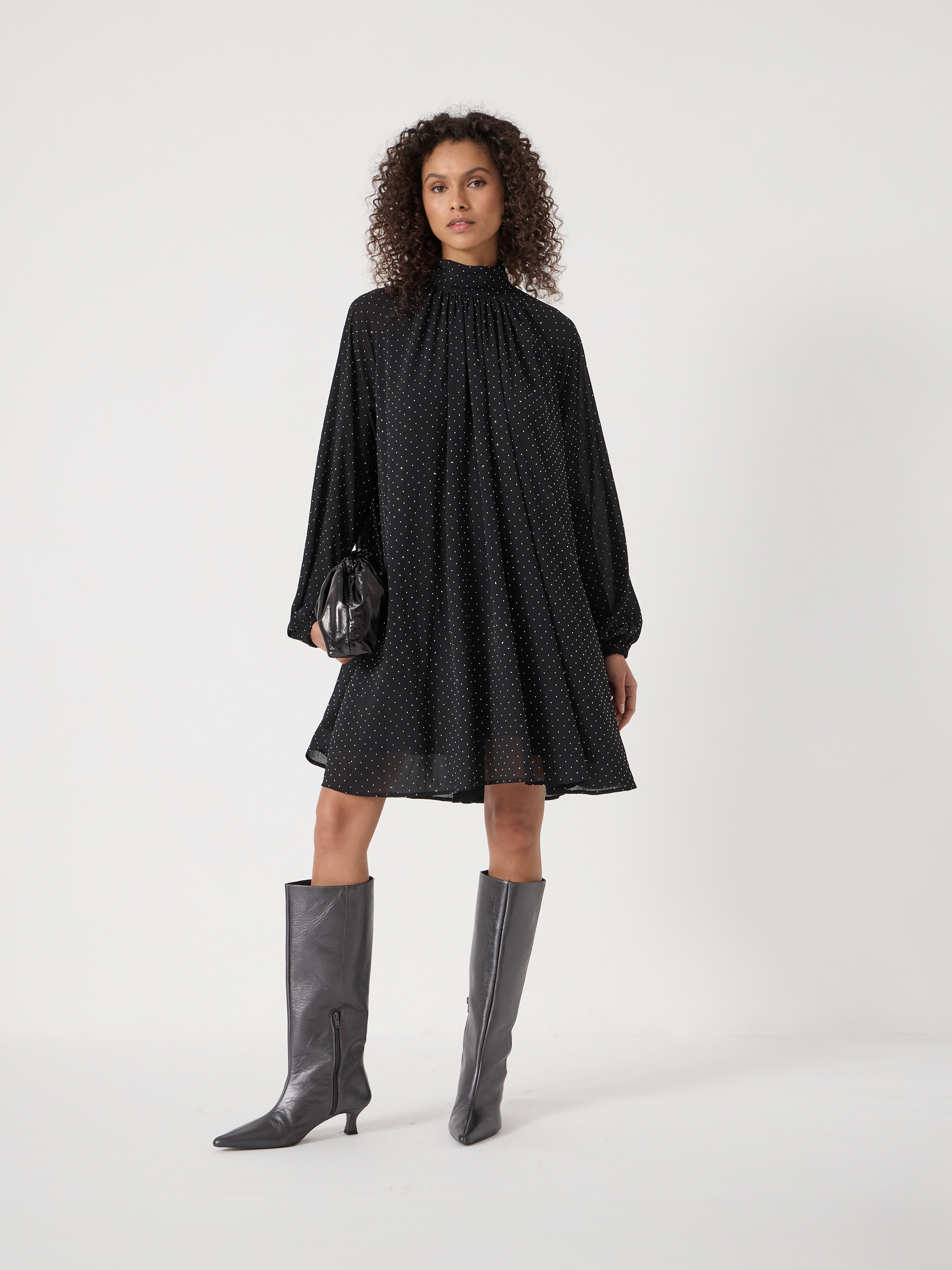 Diamante Chiffon Mini Dress