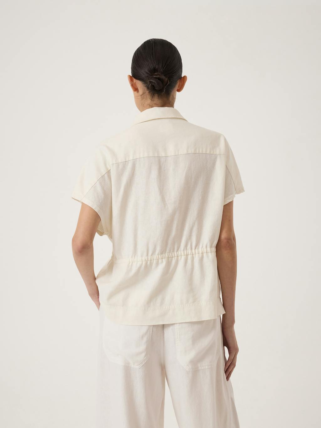 014771-0001-03 Mirai Linen Blend Short Sleeve Shirt