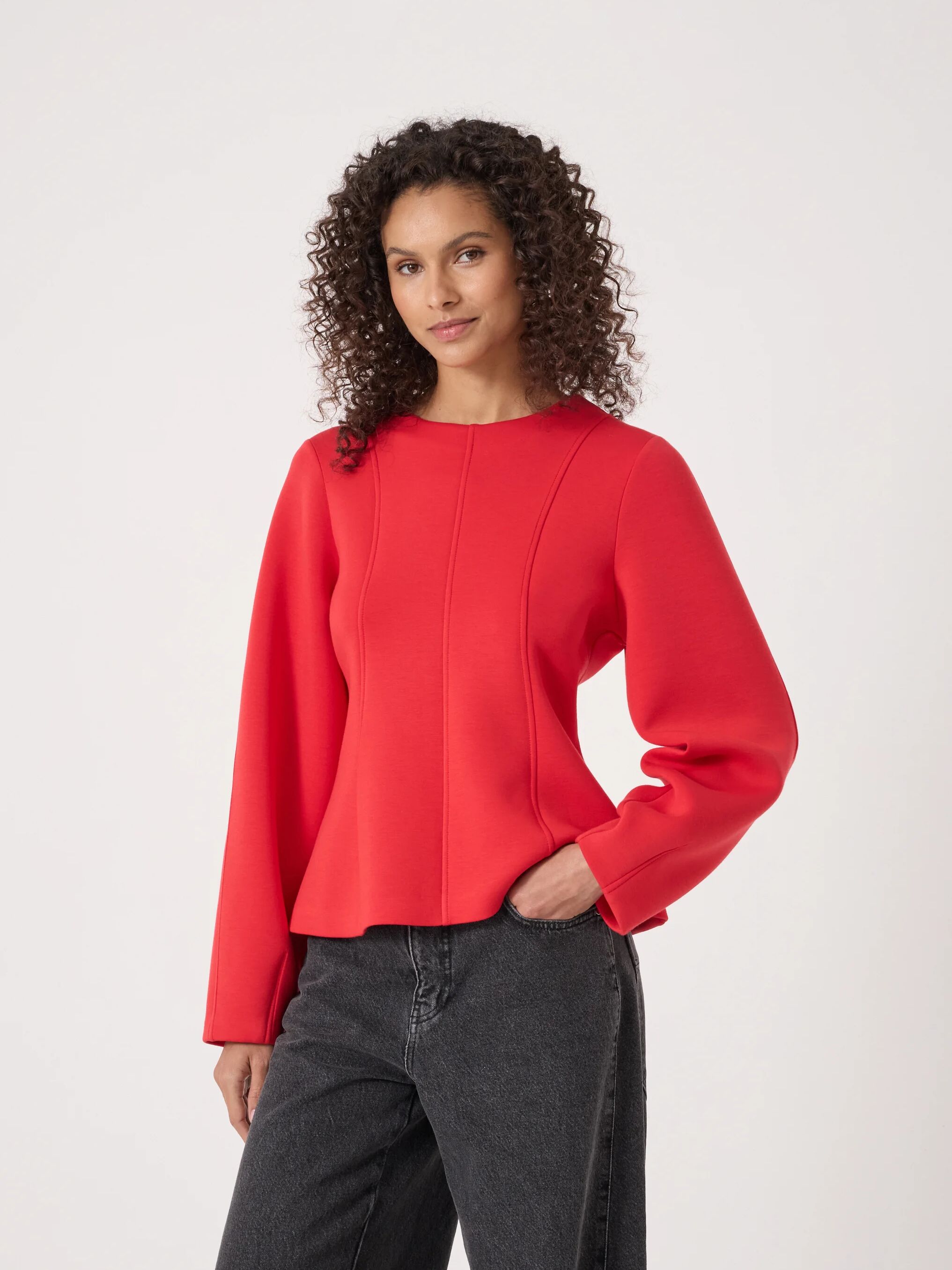 Scuba Peplum Jersey Top