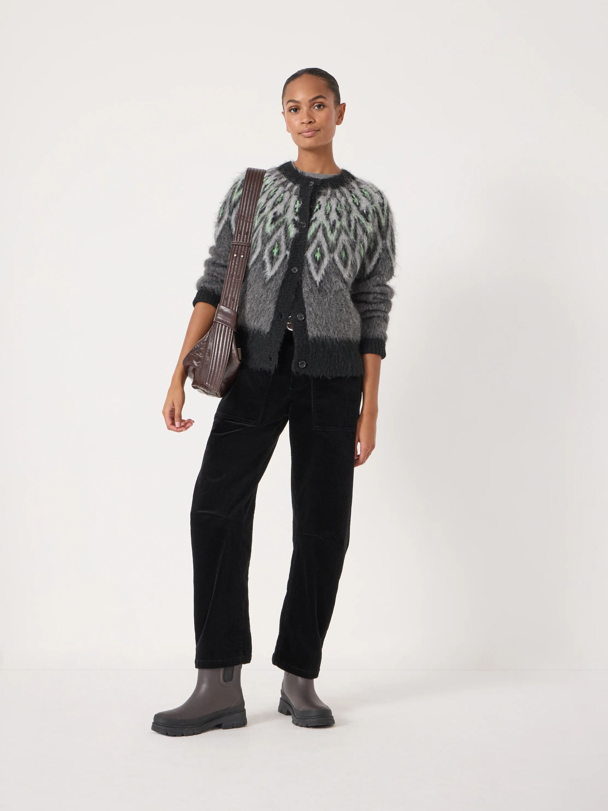 Brushed Fairisle Cardigan with Mohair