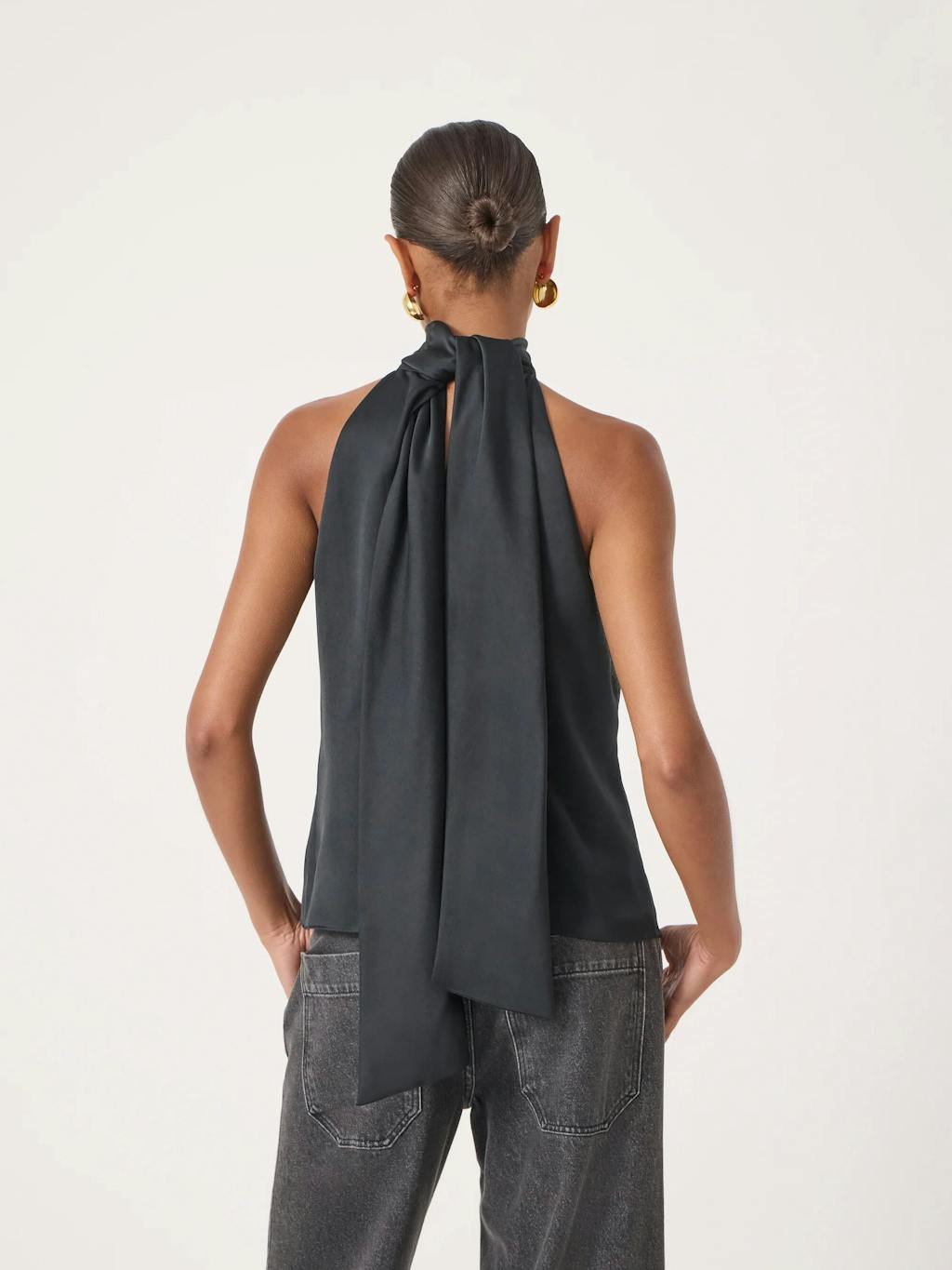 014659-0456-02 Halter Neck Satin Top