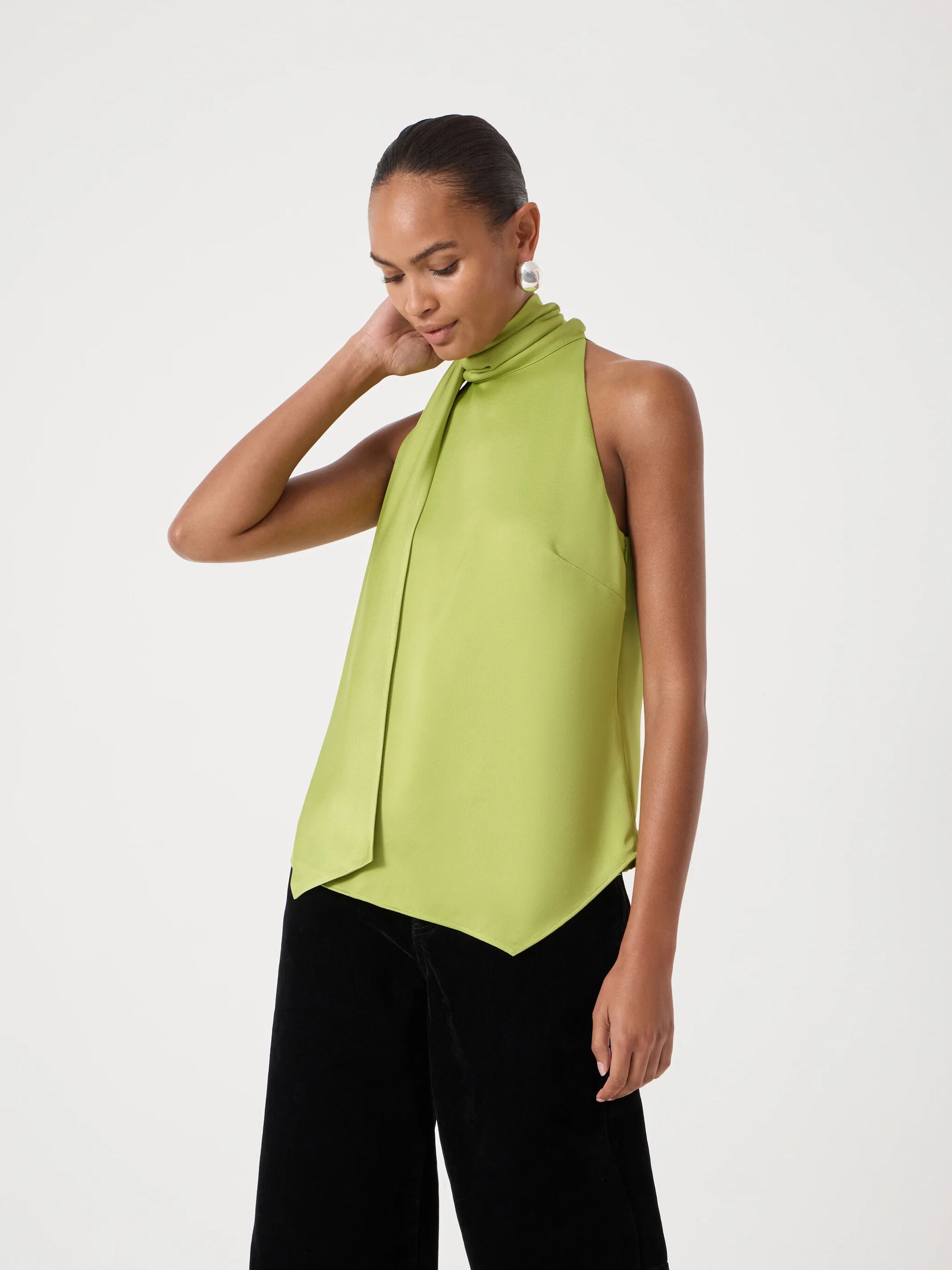 Halter Neck Satin Top