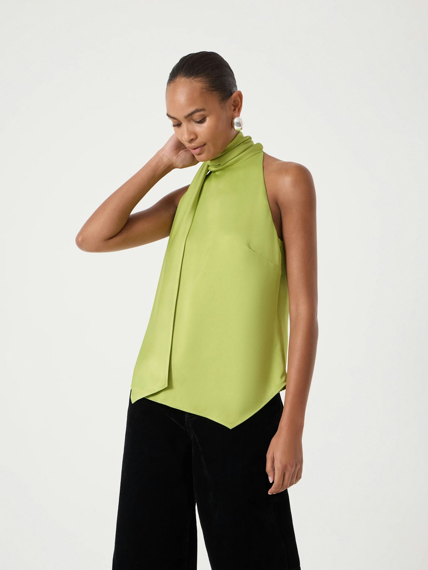 014659-3426-01 Halter Neck Satin Top
