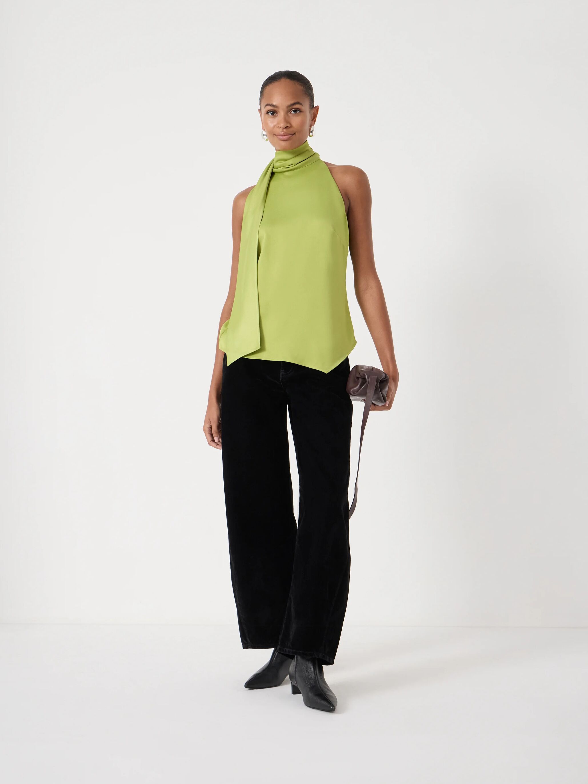 Halter Neck Satin Top