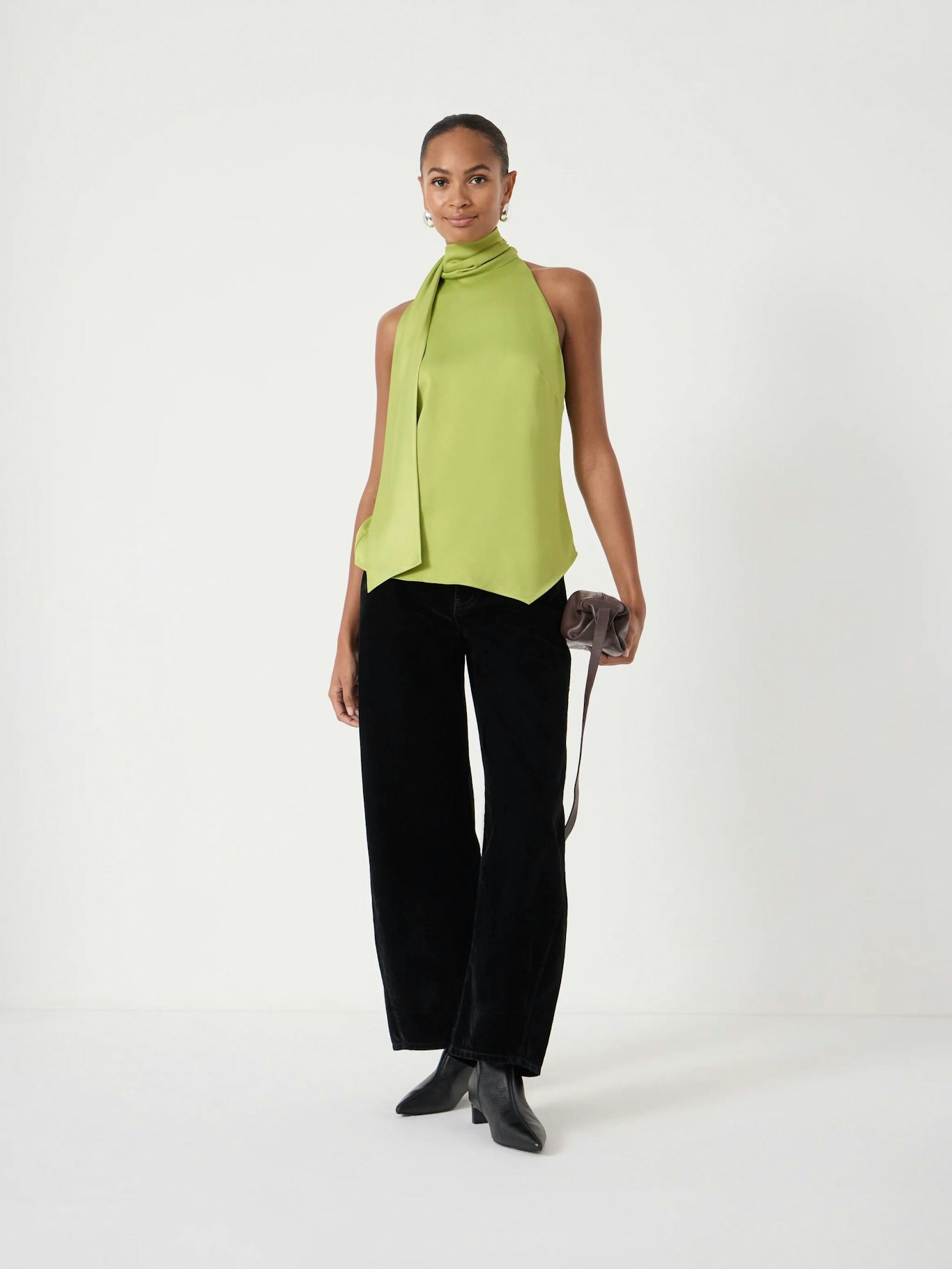 014659-3426-02 Halter Neck Satin Top