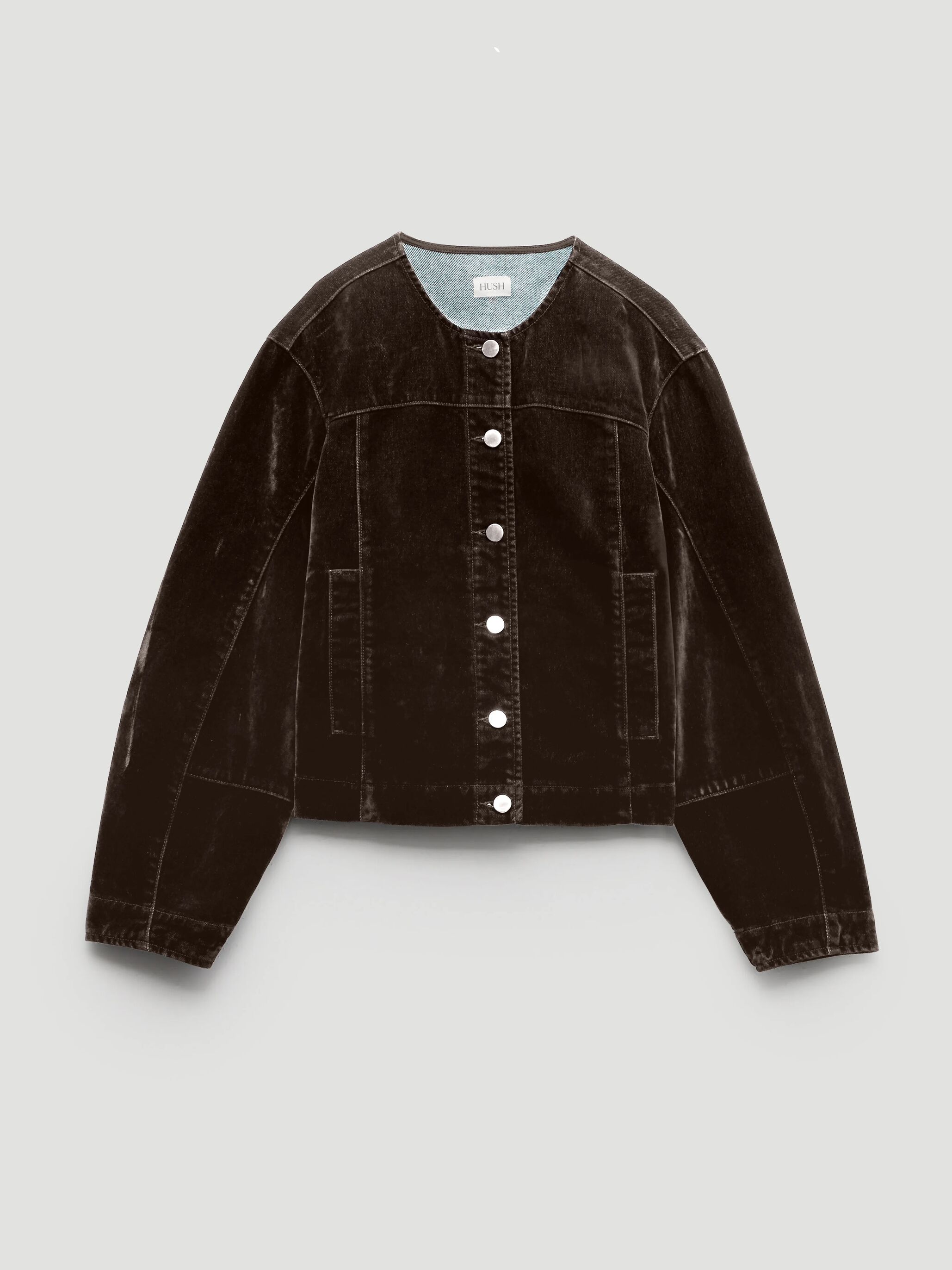 Velma Velvet Flocked Denim Jacket