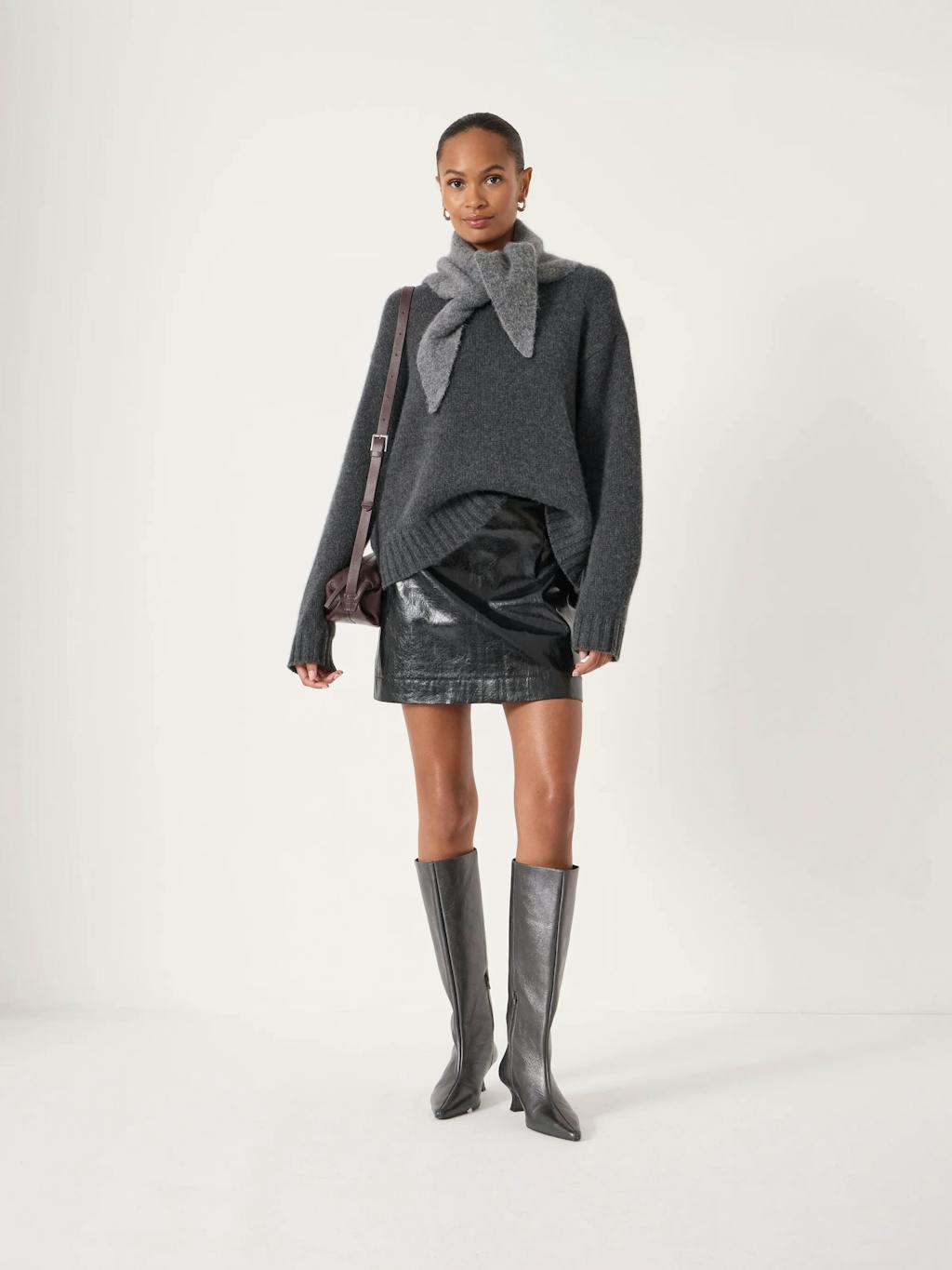 014047-0456-01 Crackle Patent Mini Skirt