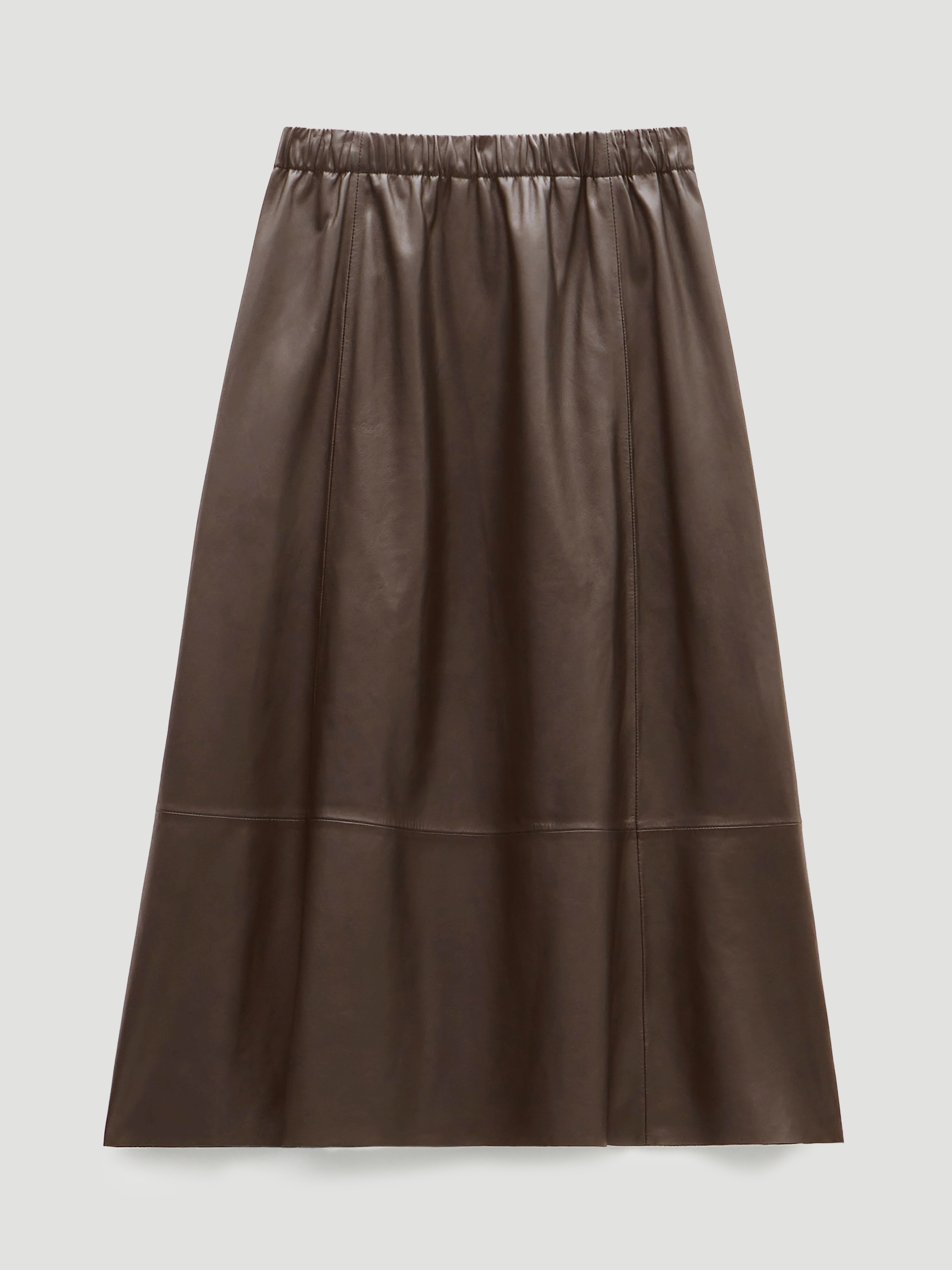Agatha Leather Midi Skirt