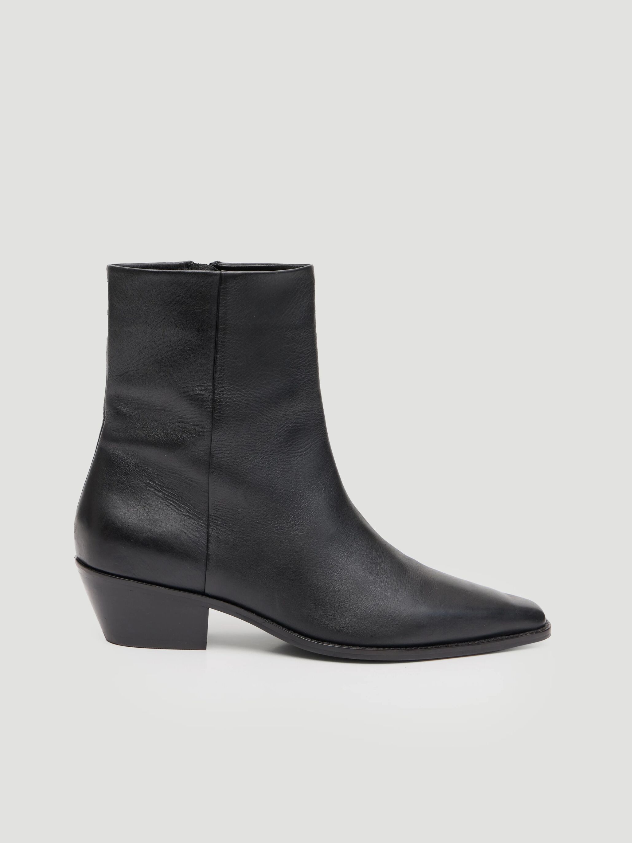 Leather Square Toe Boots