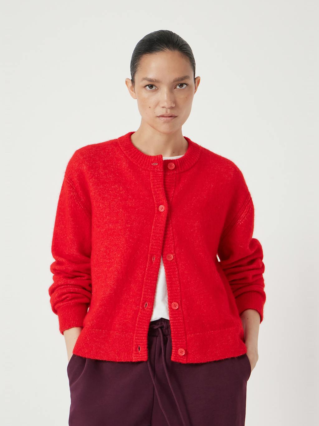 013752-2805-01 Juni Crew Neck Wool Blend Cardigan