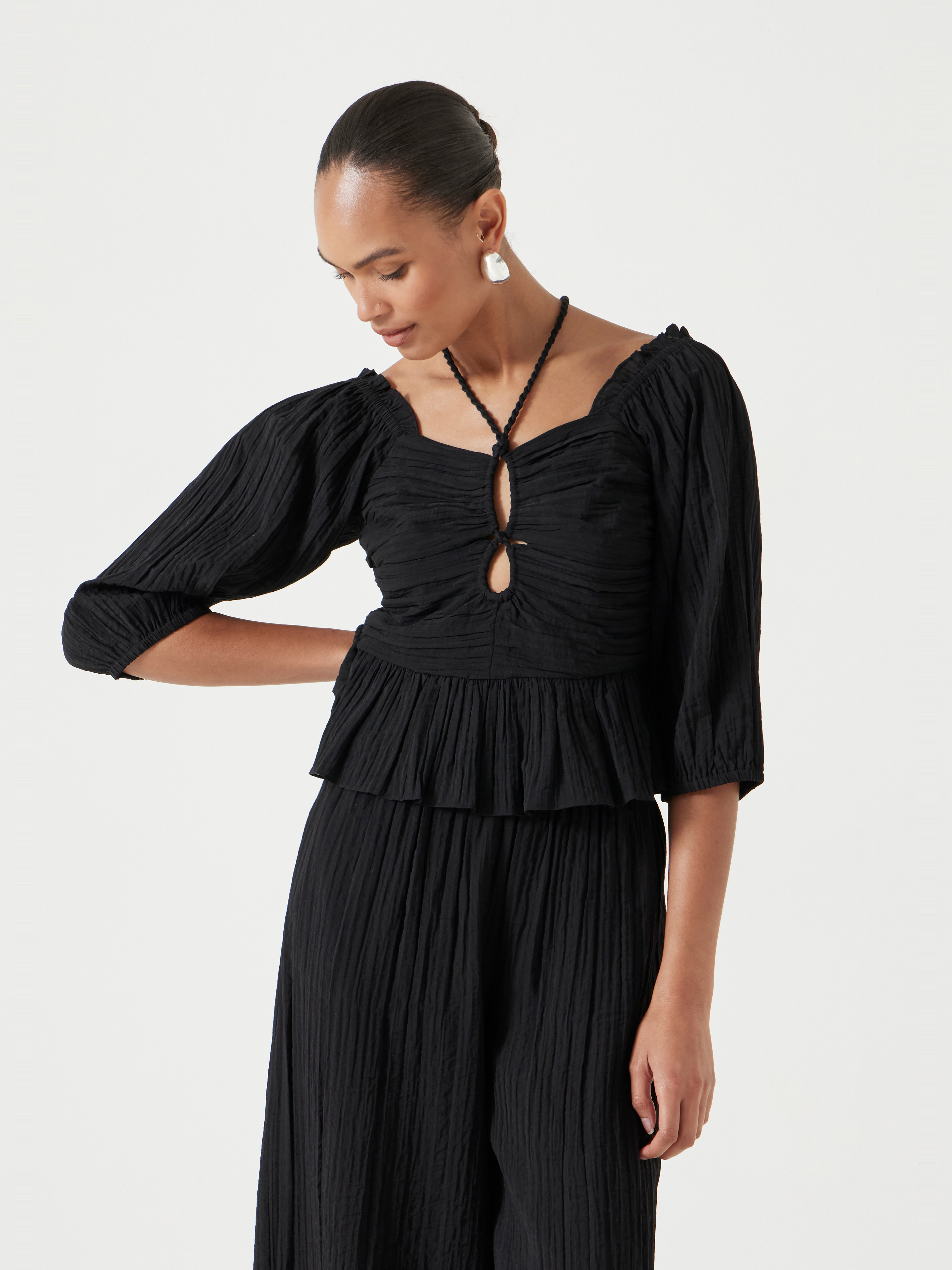 Zoe Crinkle Peplum Top