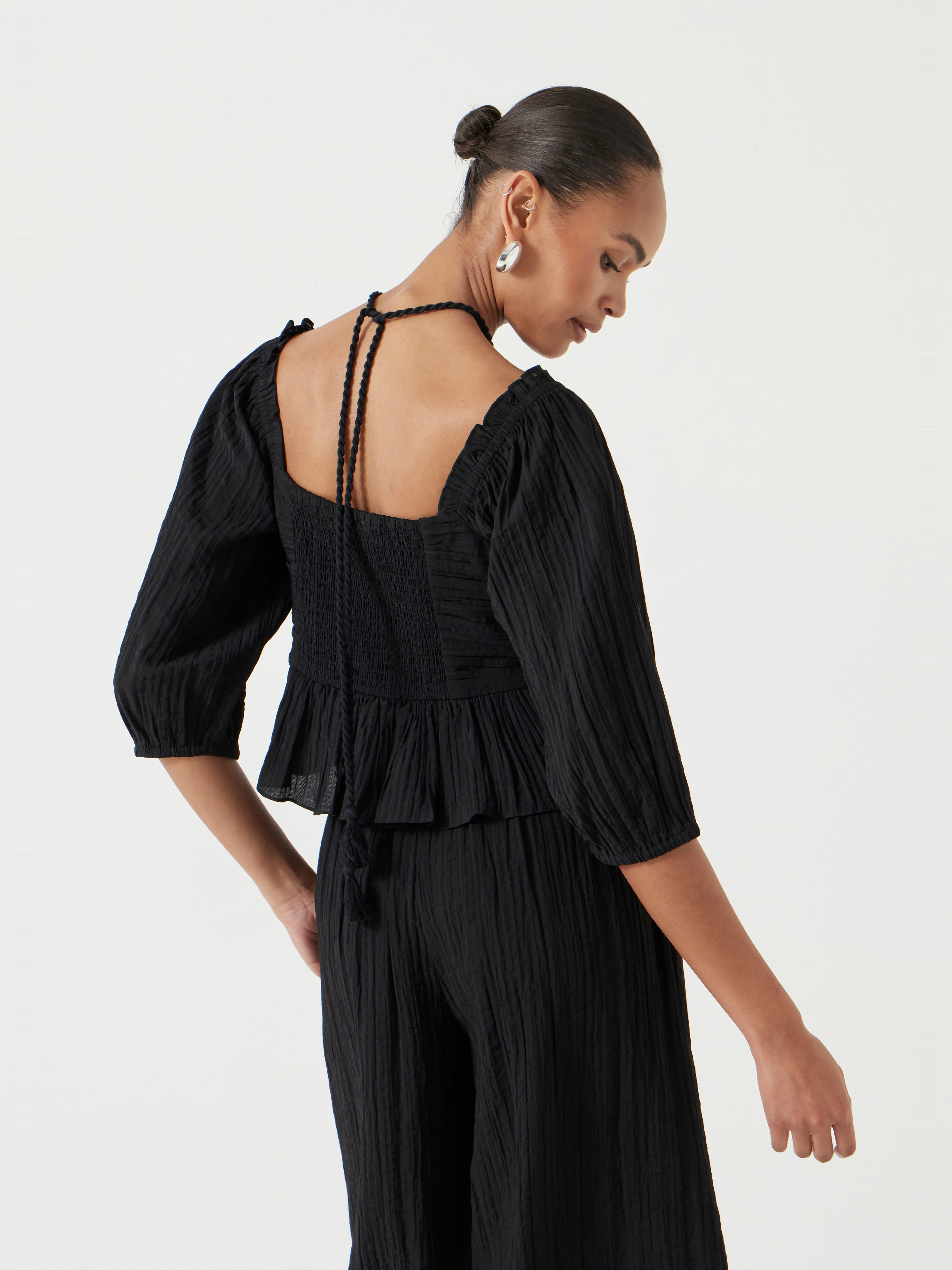 Zoe Crinkle Peplum Top