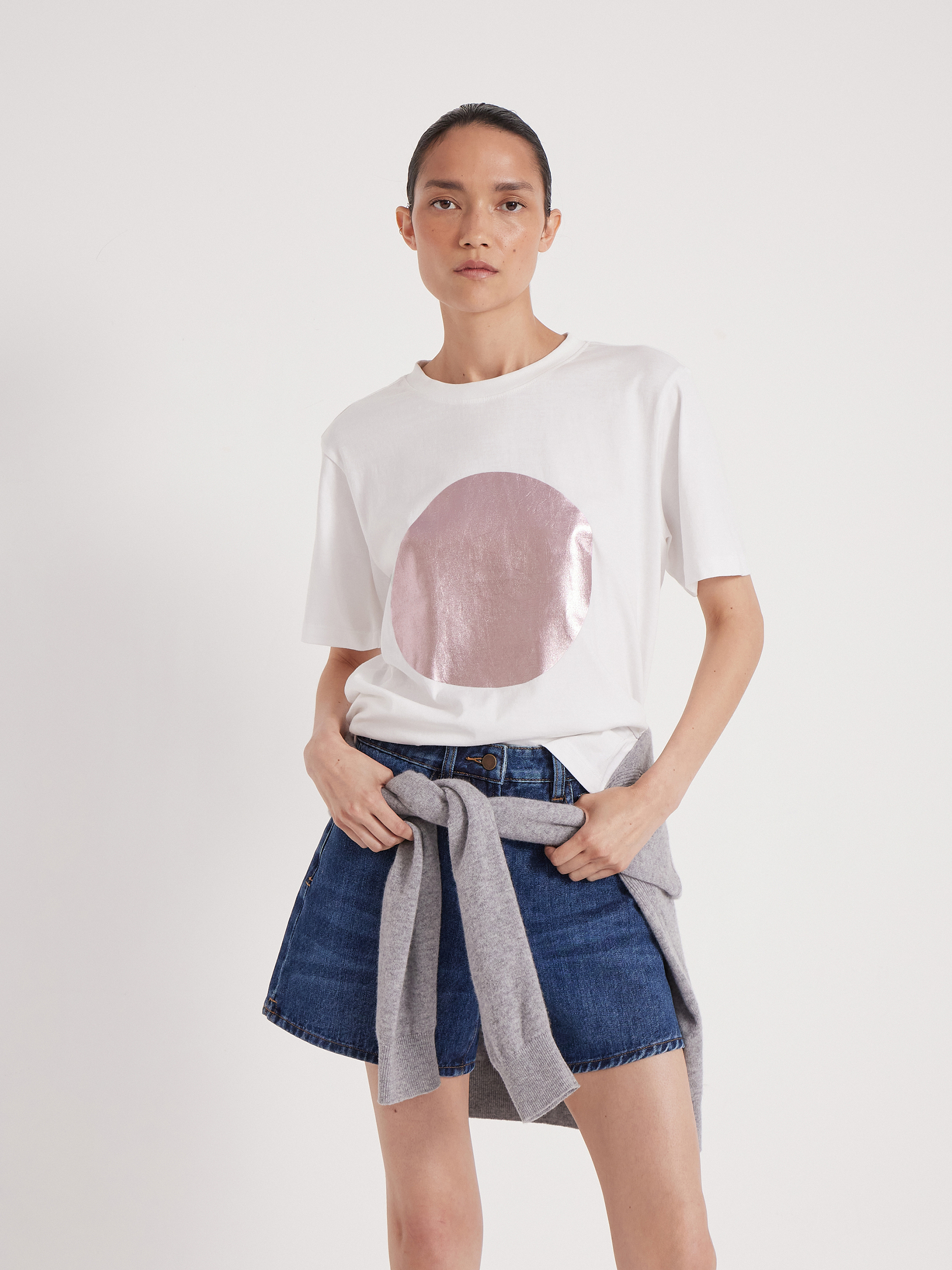 Metallic Graphic Cotton T-Shirt