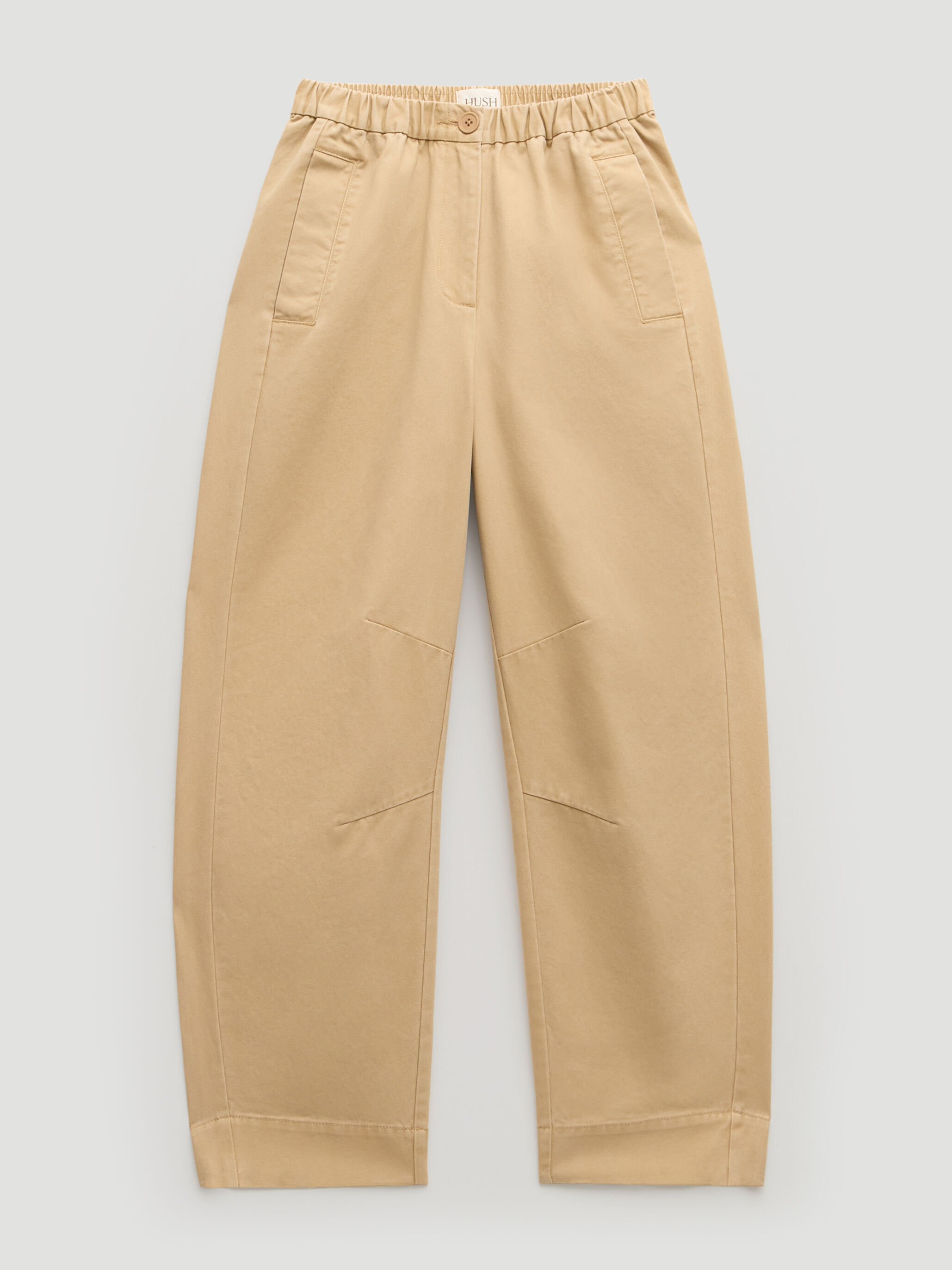 Jack Barrel Leg Pull On Cotton Trousers