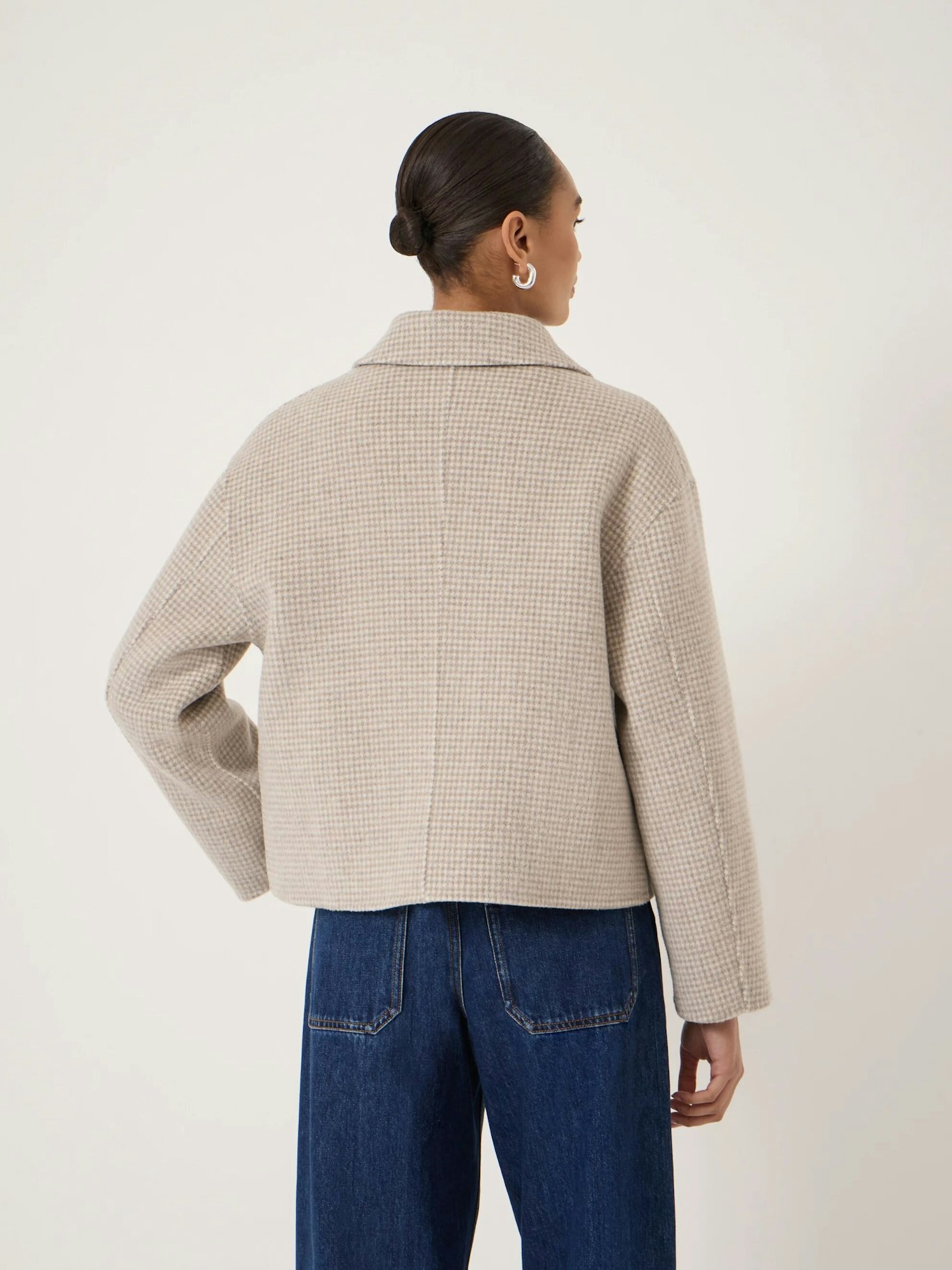 015510-0339-03 Checked Relaxed Double Faced Wool Jacket