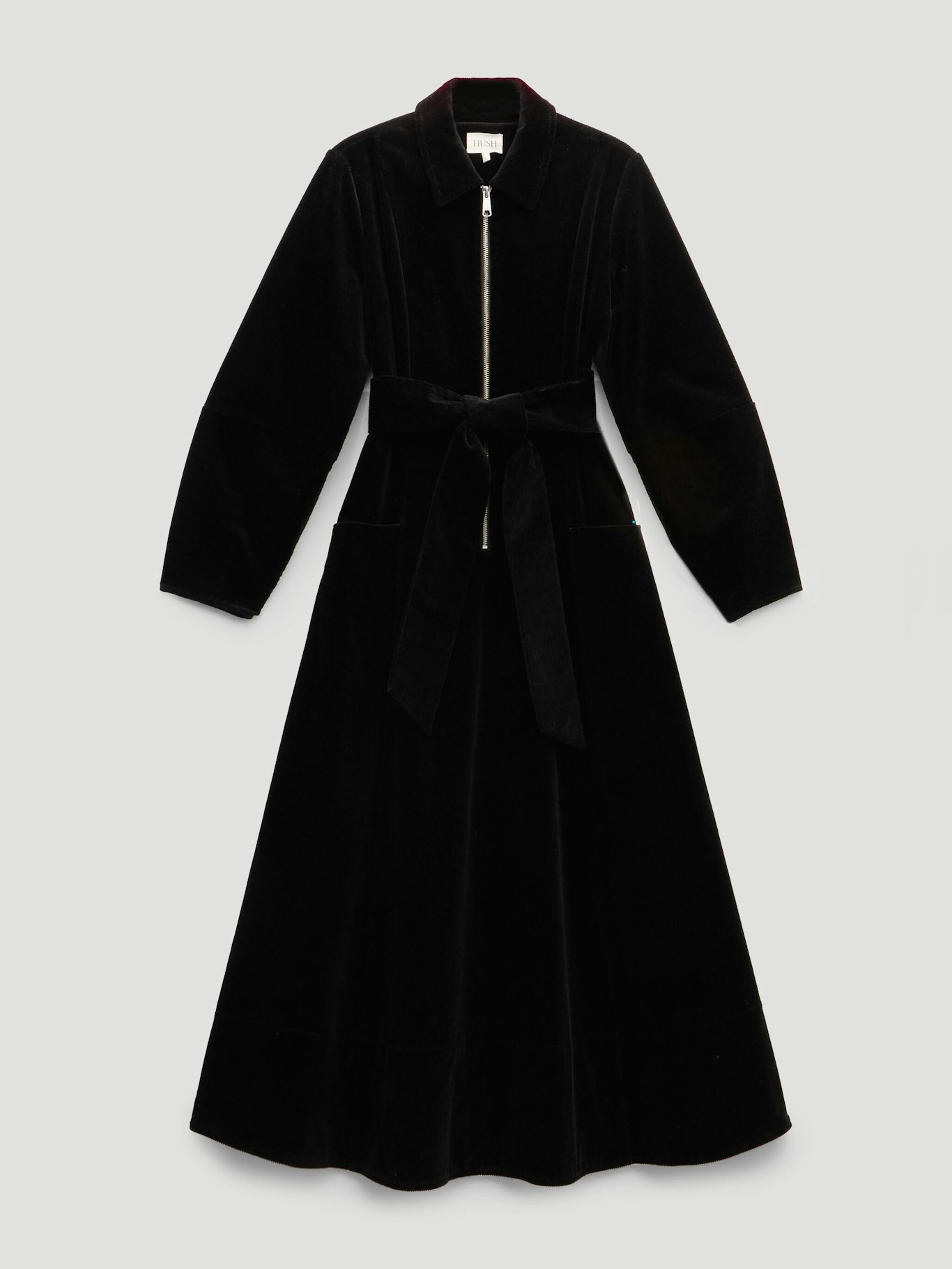 013789-0456-07 Cotton Cord Long Sleeve Midi Dress