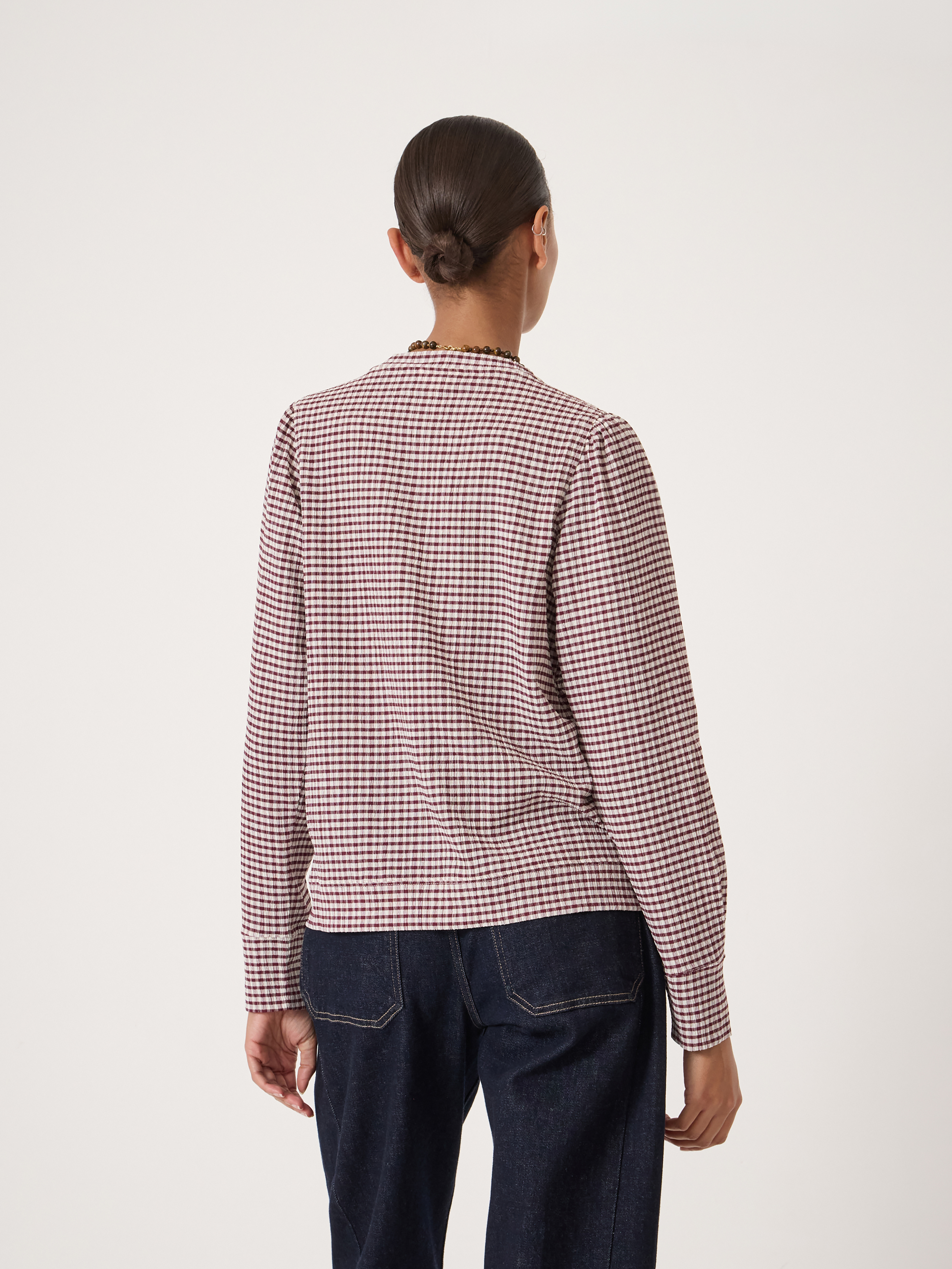 Emily Gingham Puff Sleeve Top