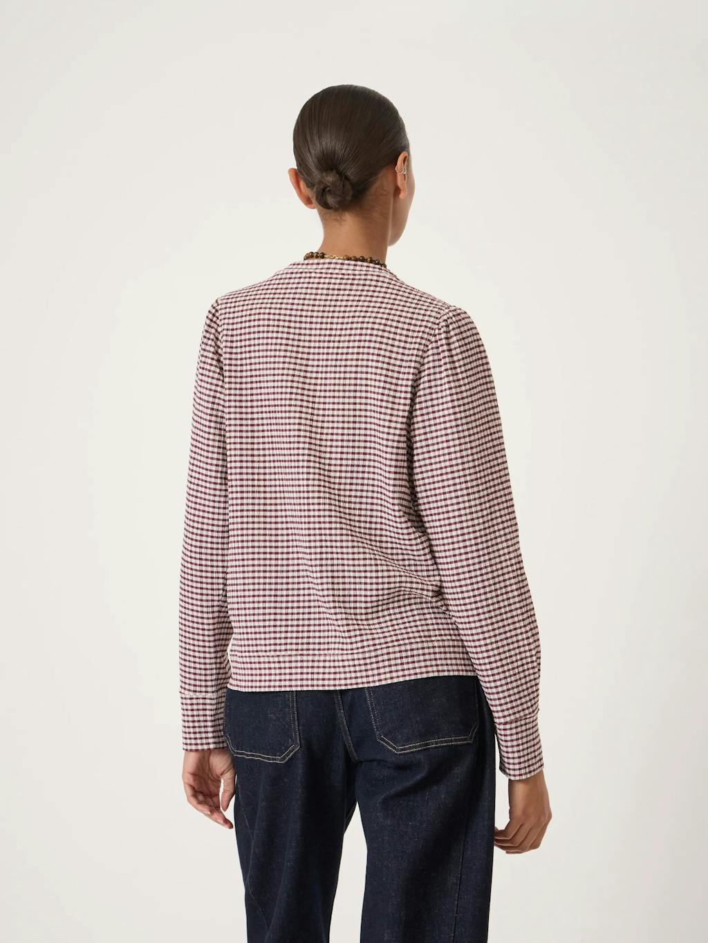014488-4934-03 Emily Gingham Puff Sleeve Top