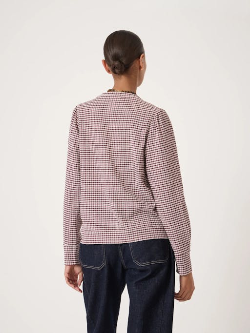 Emily Gingham Puff Sleeve Top