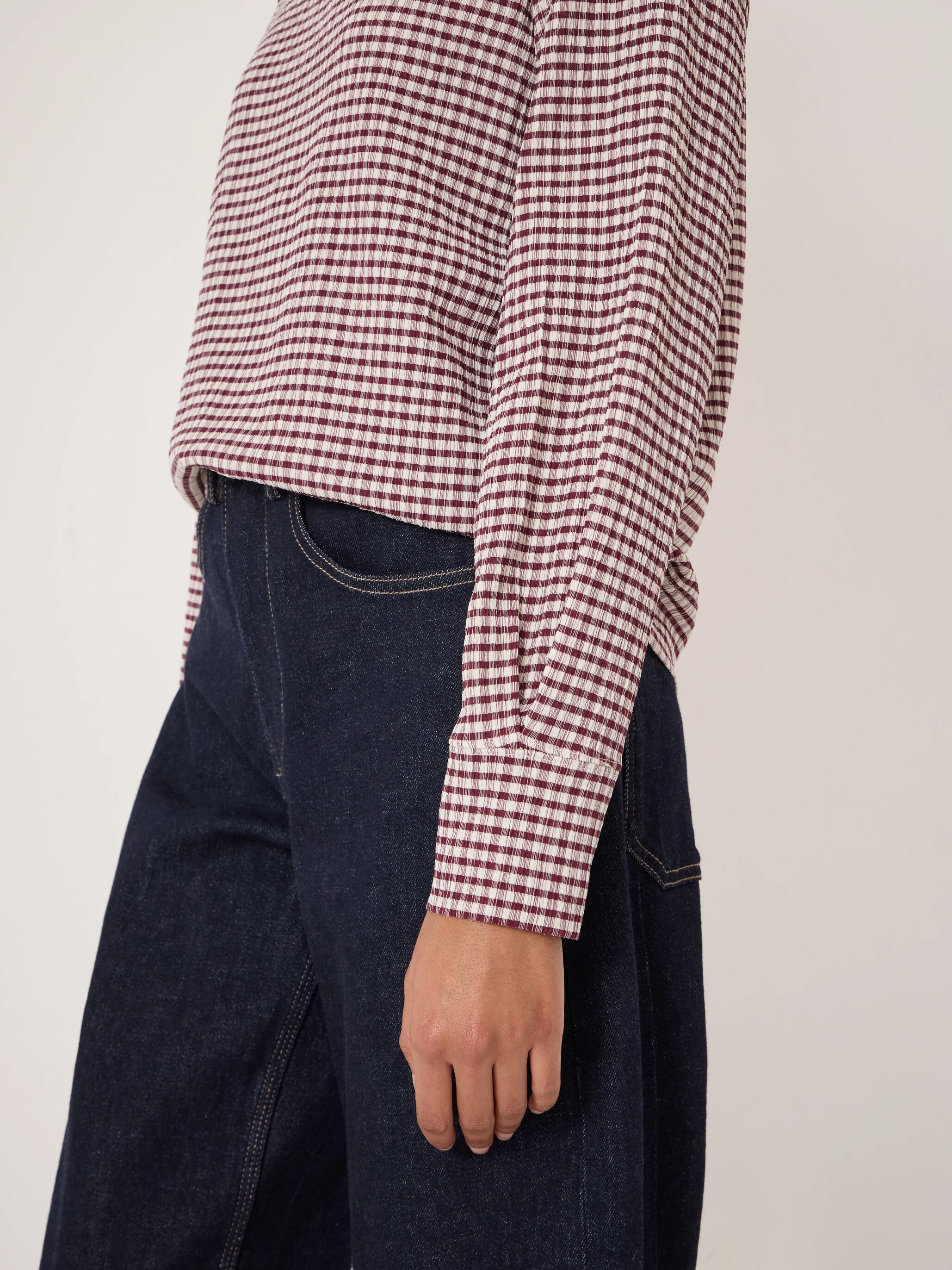 Emily Gingham Puff Sleeve Top