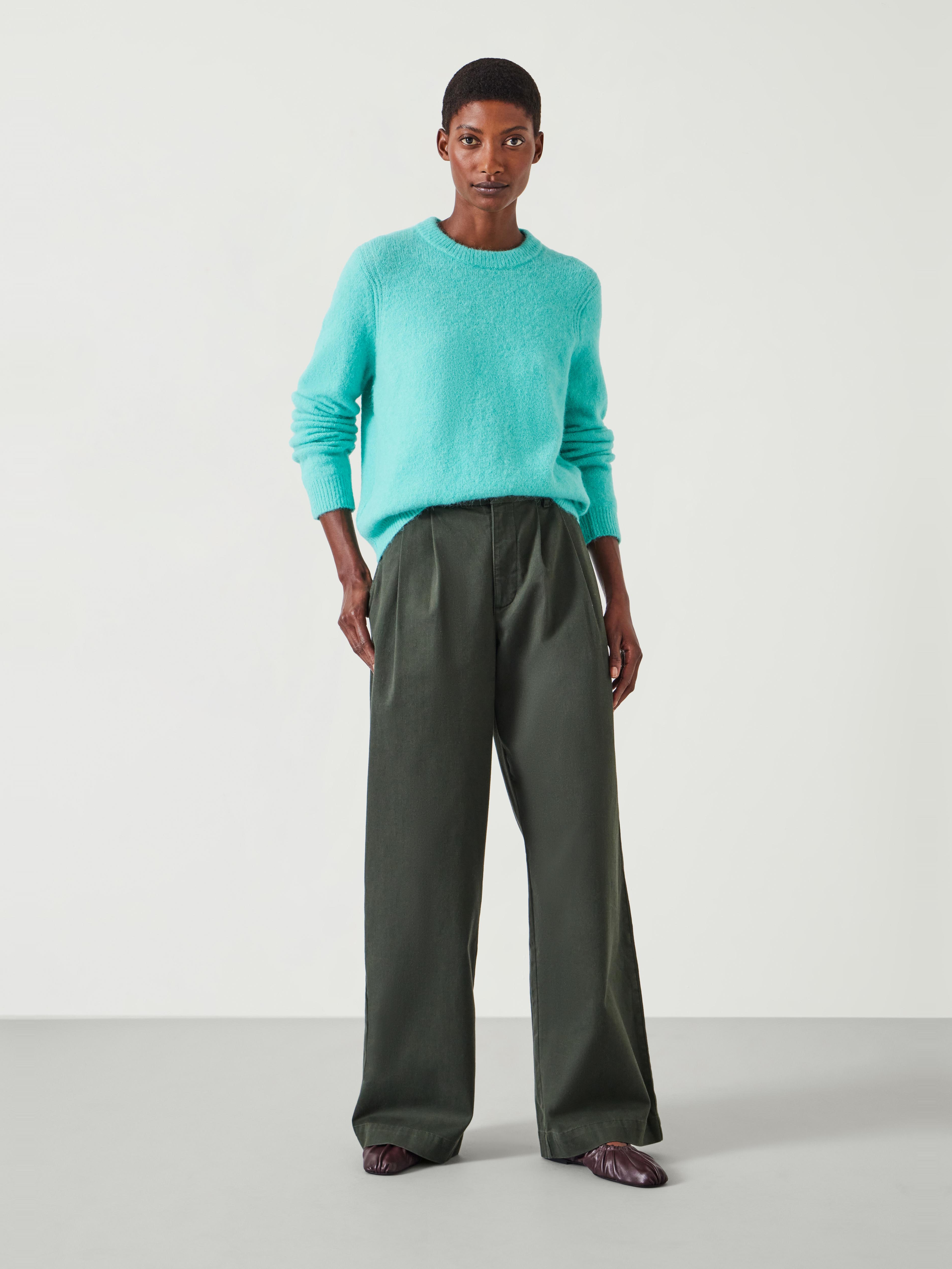 Lya Cotton Chino Trouser | Dark Khaki | hush