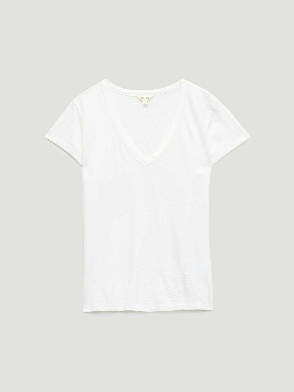 014925-0001-07 Slim Fit Slub Cotton V Neck T-Shirt