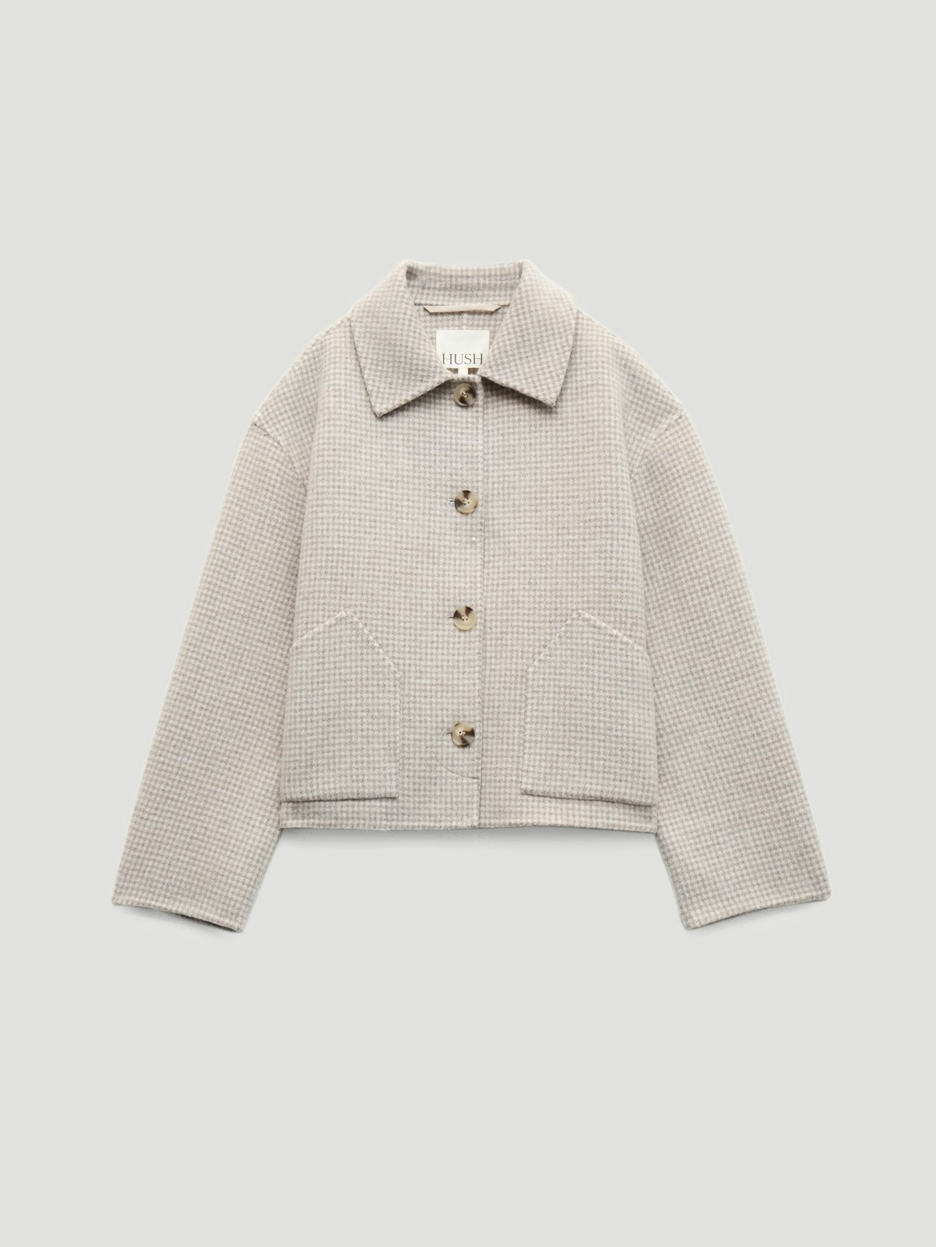 015510-0339-07 Checked Relaxed Double Faced Wool Jacket