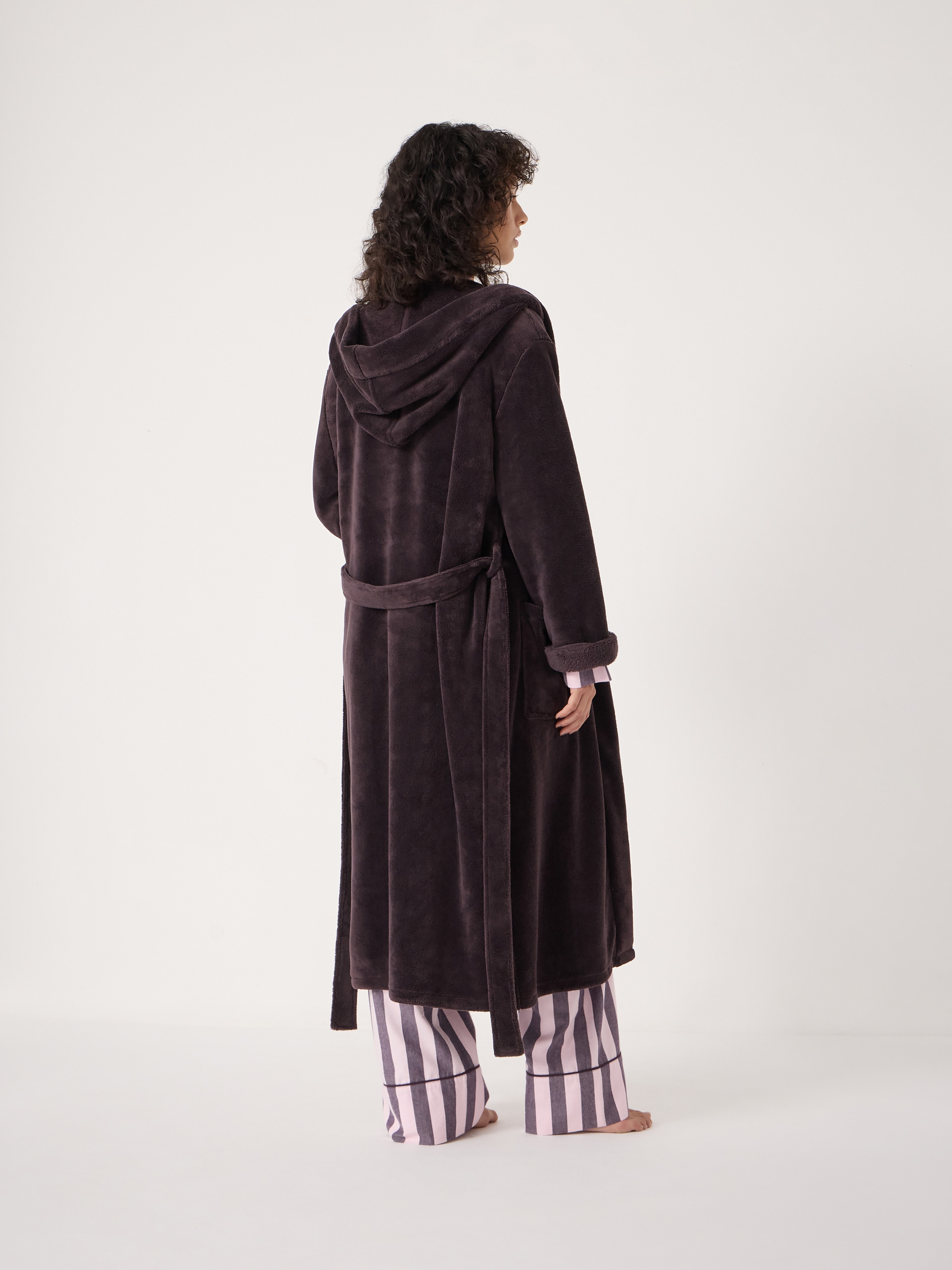 Fluffy Hooded Dressing Gown