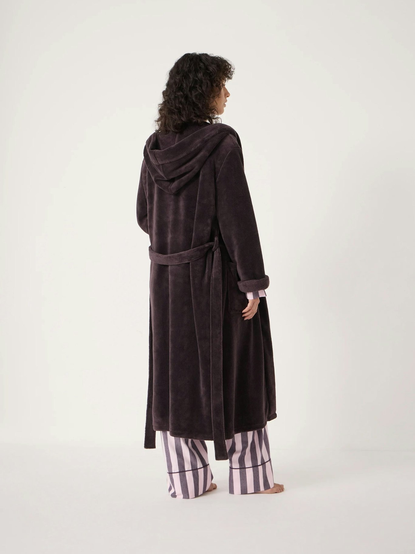 014189-4835-03 Fluffy Hooded Dressing Gown