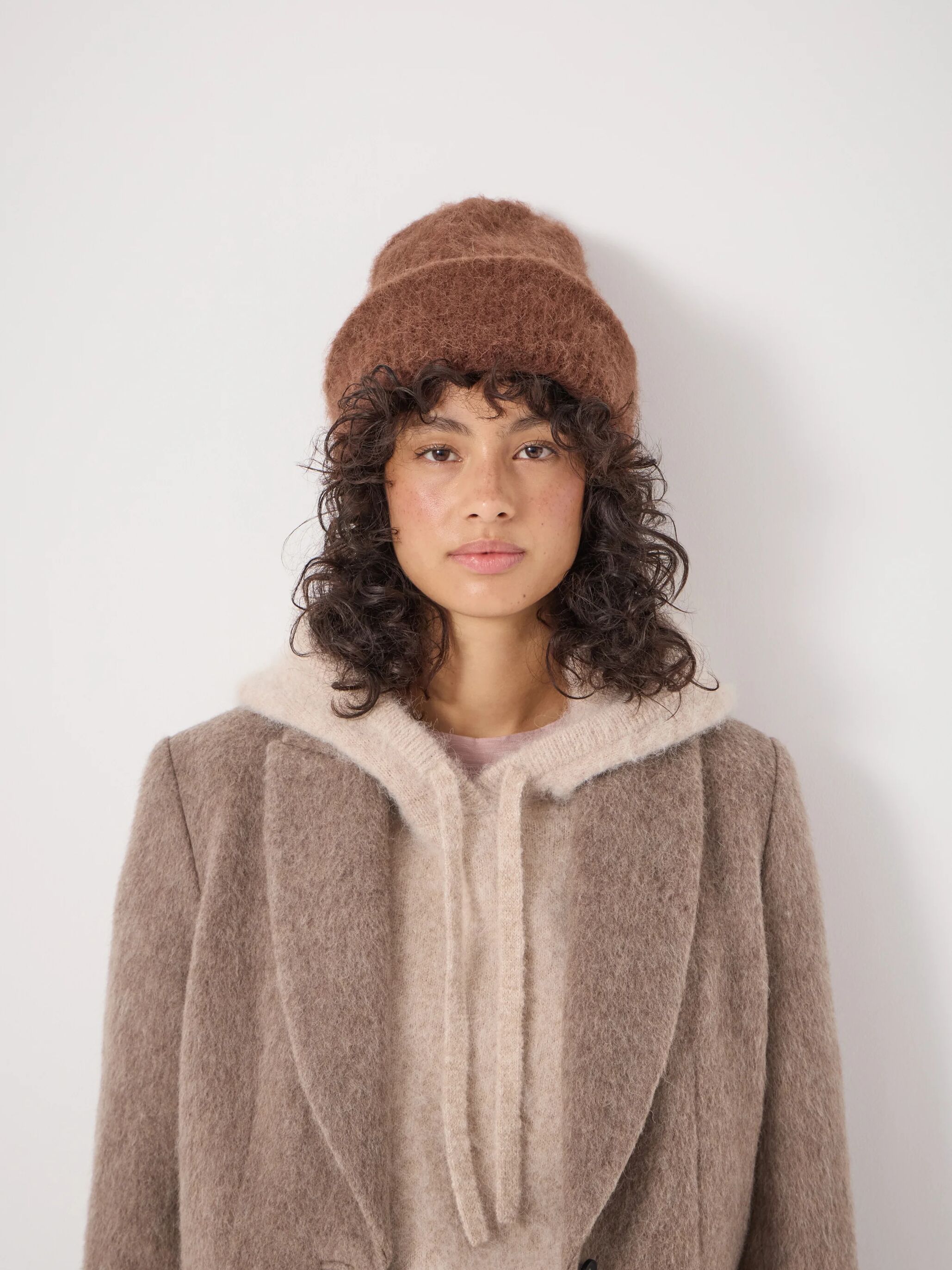 Alpaca-Blend Ribbed Beanie