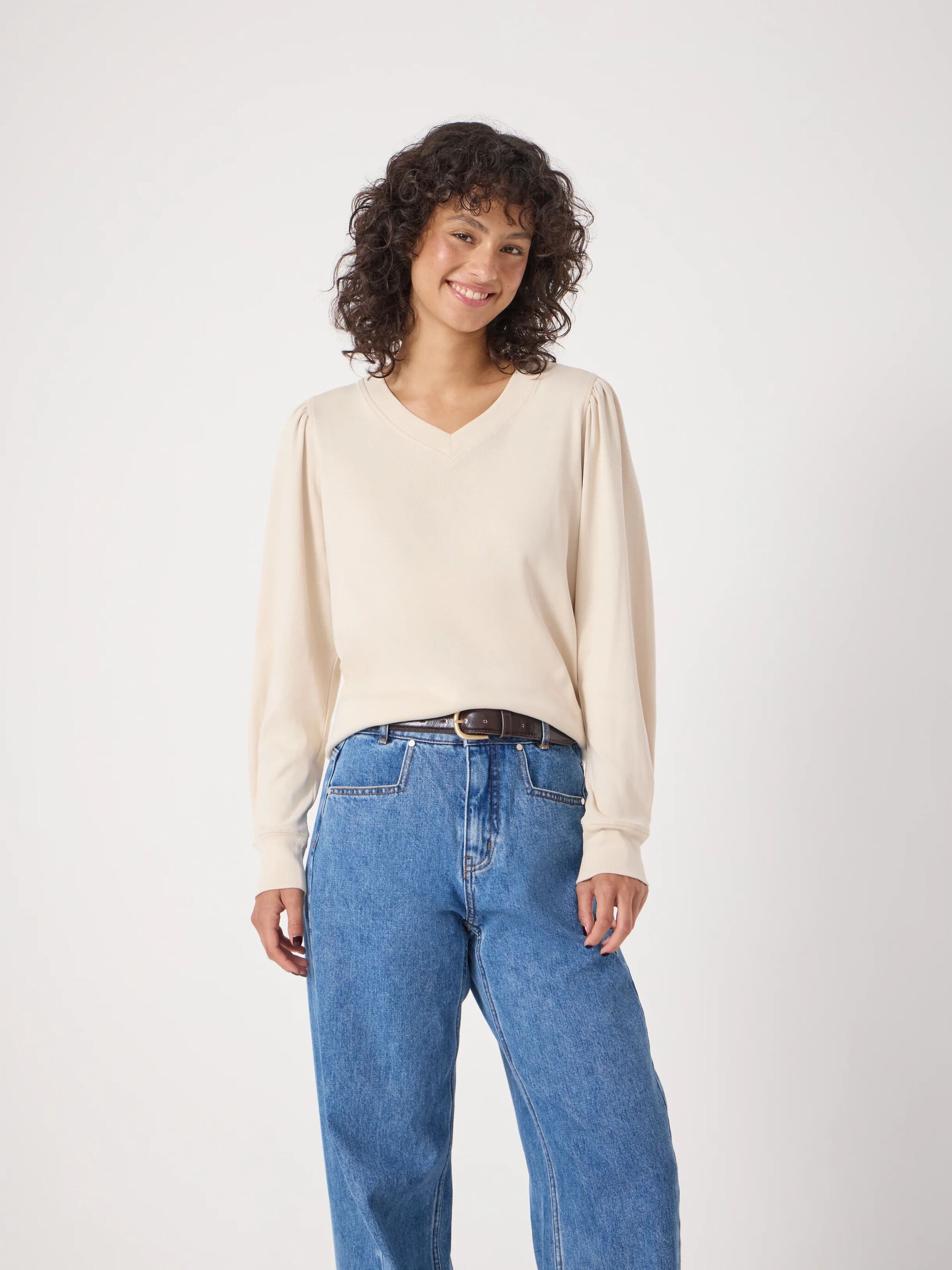 Emily V-Neck Puff Sleeve Top
