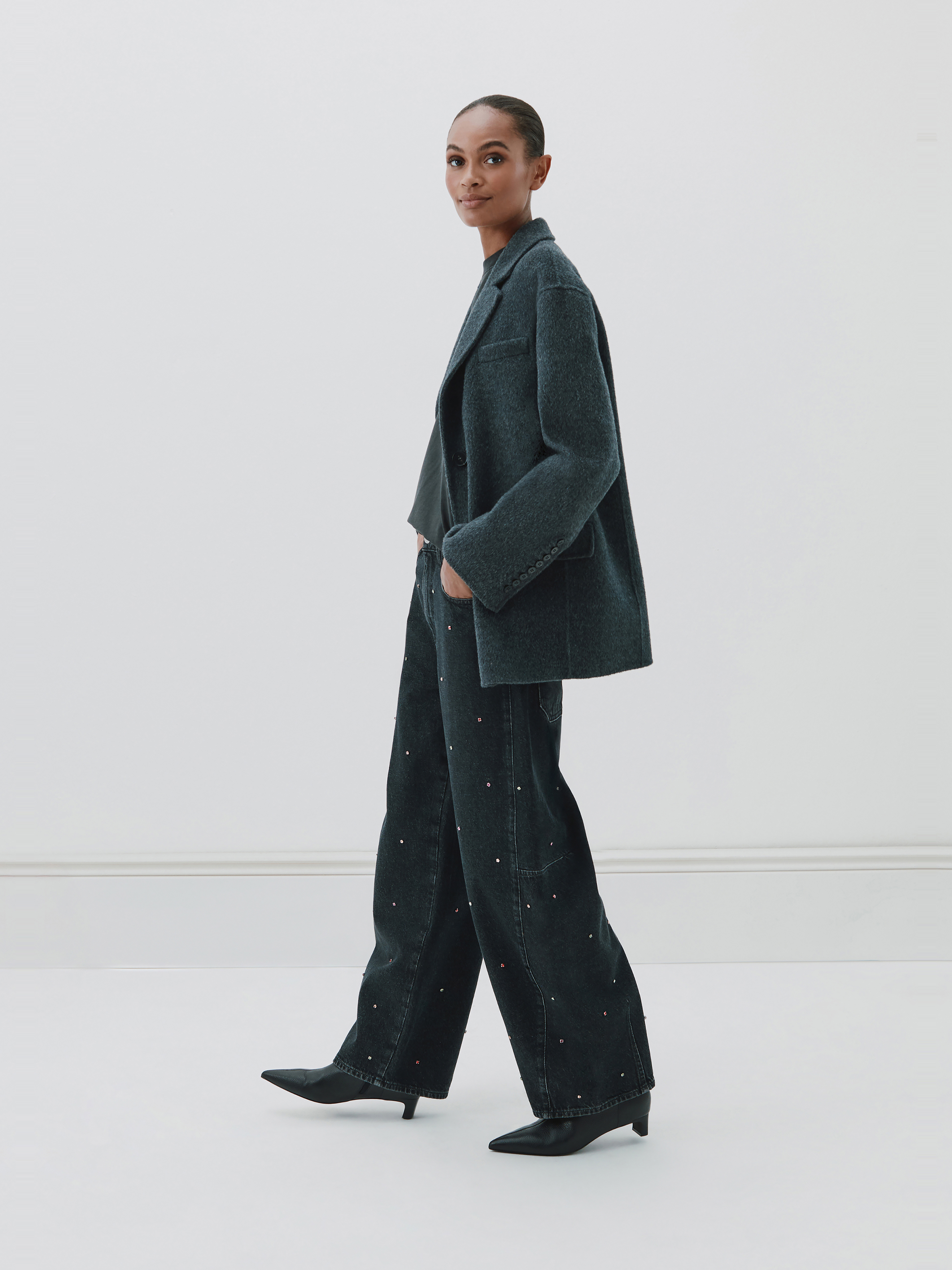 Embellished Bree Barrel Leg Jeans