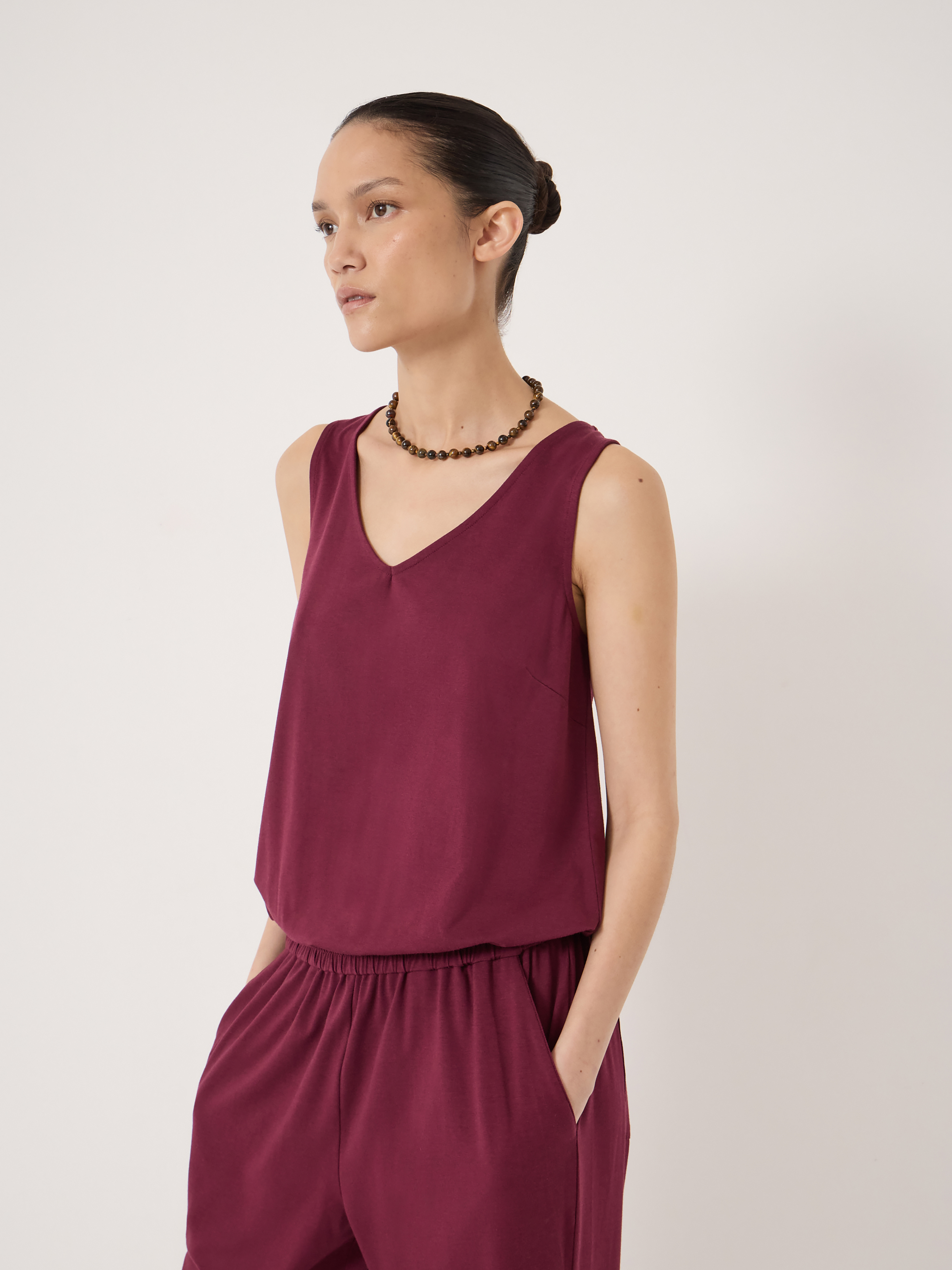 Cropped Jersey Jumpsuit